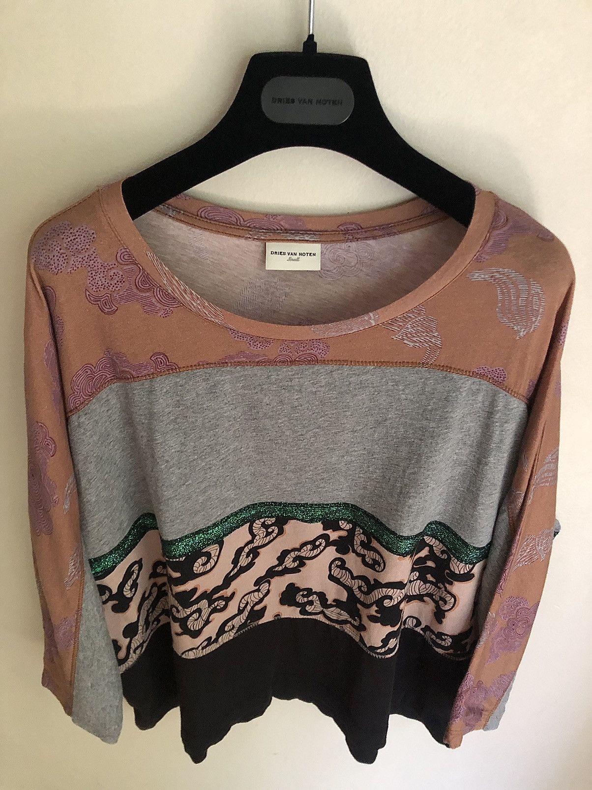 Dries Van Noten Dries Van Noten Glittered Striped Multi Print Shirt Size US S / EU 44-46 / 1 - 20 Thumbnail