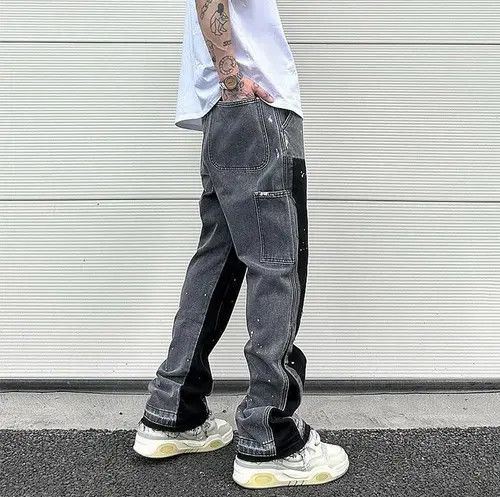 Jean Black Graffiti Wide Jeans Size US 32 / EU 48 - 4 Thumbnail