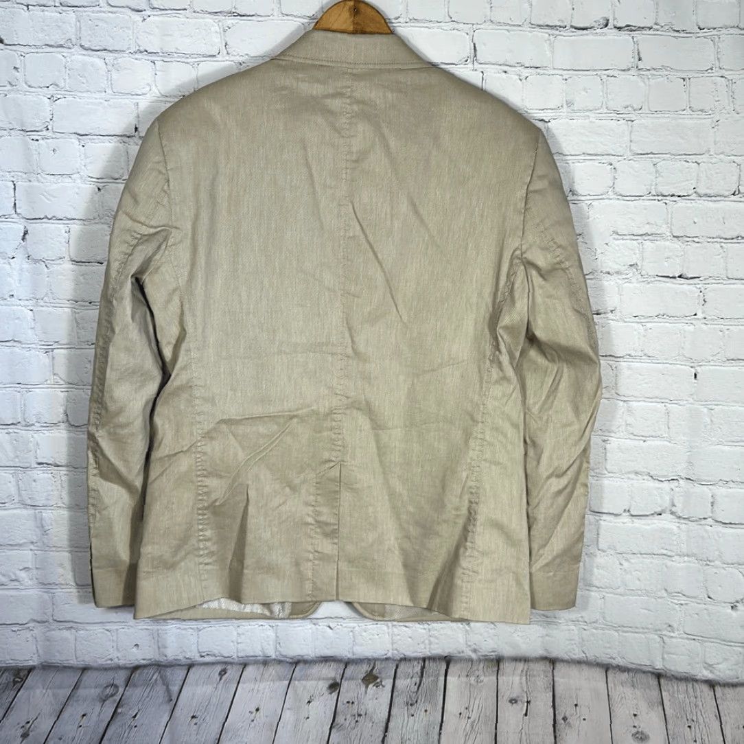 Vintage BlackBerrys Blazer Jacket Linen 38 Slim Beige Men Tan 2 Button Blazer Coat Suit Jacket Blazer Size 38R - 5 Thumbnail
