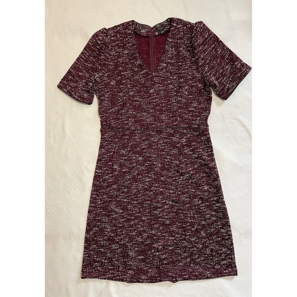 Ann Taylor New Ann Taylor Puff Sleeve V-Neck Purple Dress Size 10 Size L / US 10 / IT 46 - 6 Thumbnail