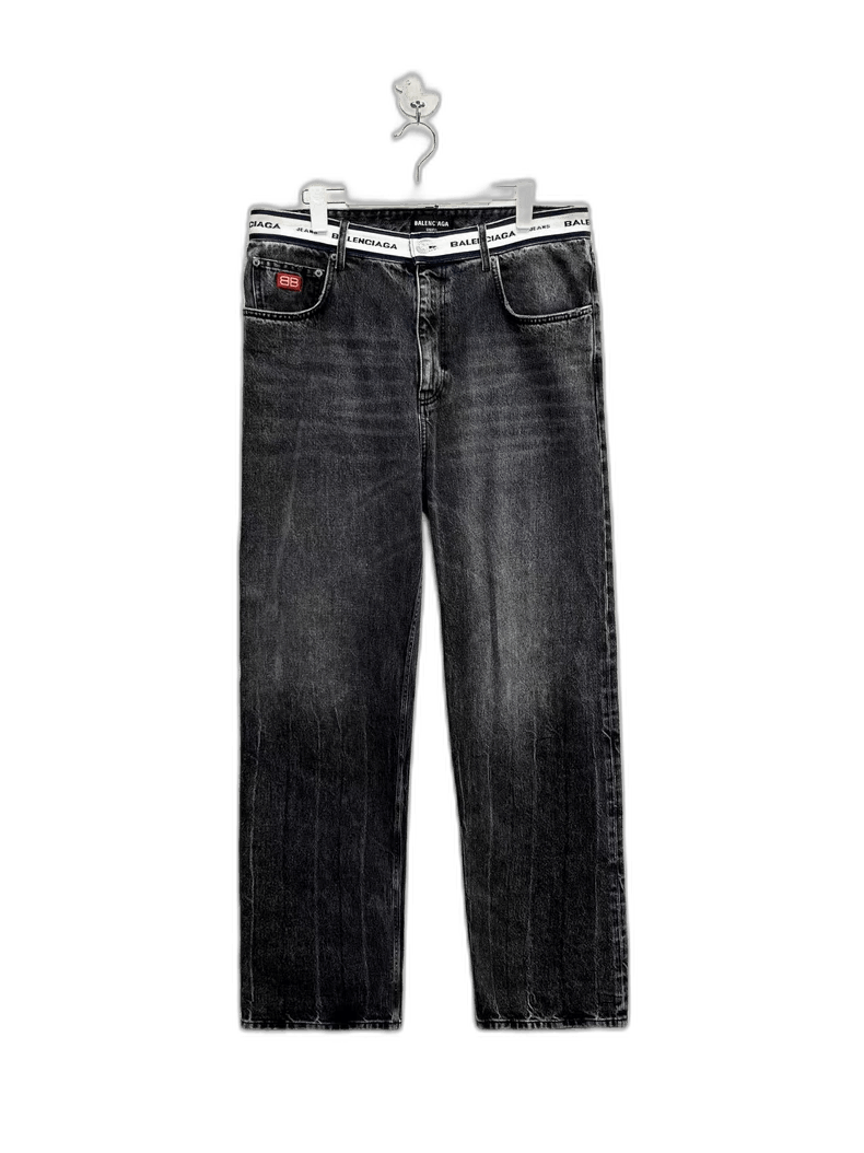 Balenciaga Balenciaga Black Waistband Lettering Jeans-2506 Size US 44 / EU 60 - 1 Thumbnail
