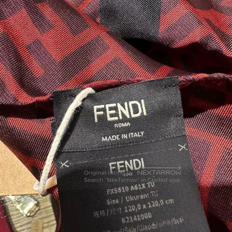 Fendi Fendi size 120*120cm Full-print double F slogan silk scarf Size ONE SIZE - 4 Thumbnail