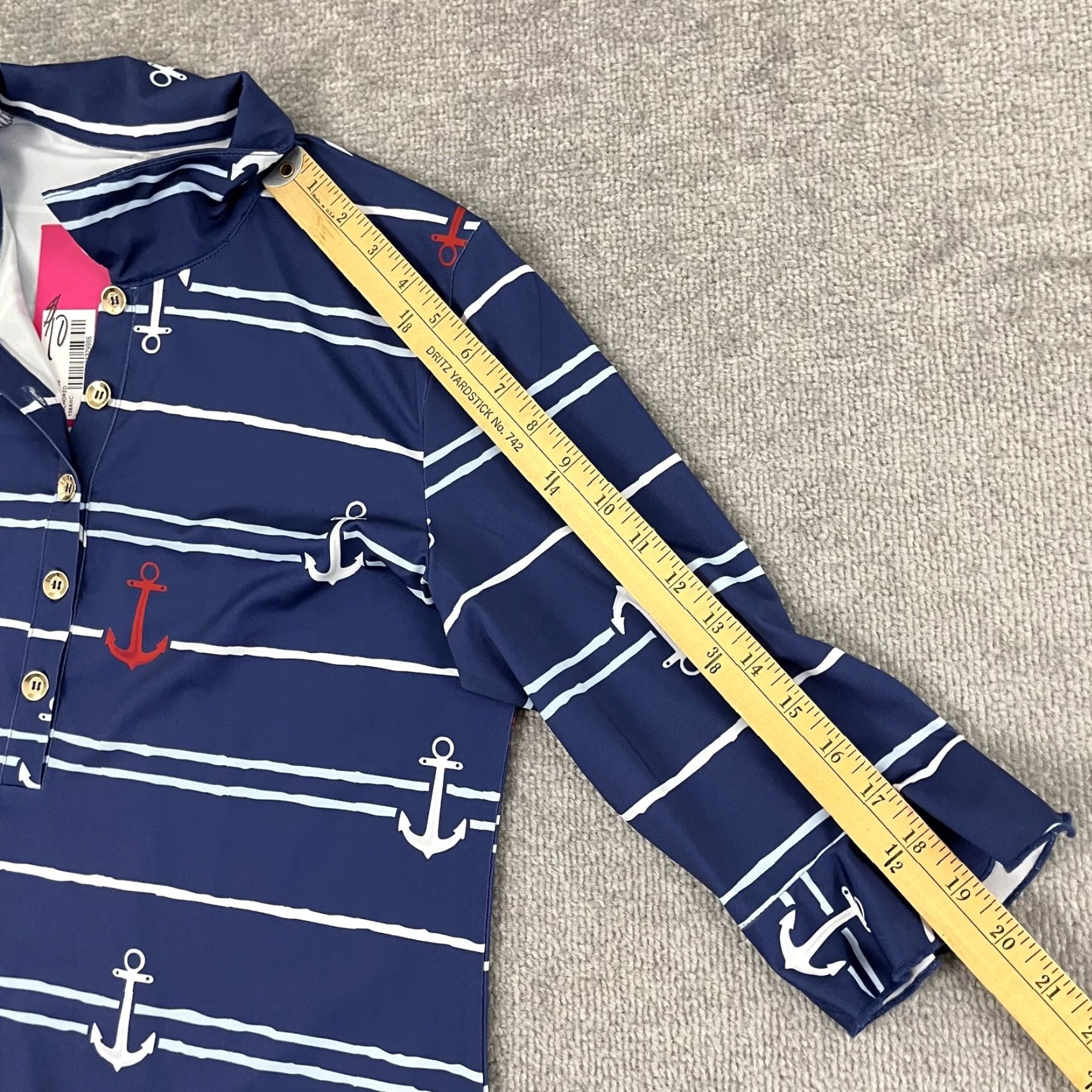 Nautica ANA CLARE Marin Dress Womens L Anchored Nautical Active Stretch Preppy NEW Size L / US 10 / IT 46 - 6 Thumbnail