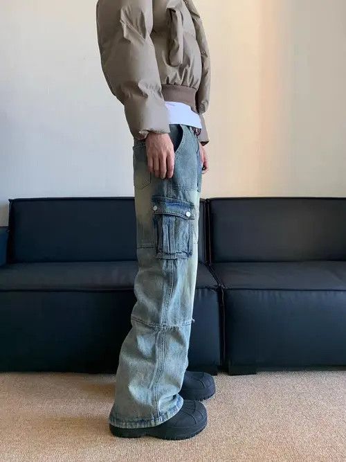 Japanese Brand Vintage Multi-Pocket Workwear Casual Jeans Size US 34 / EU 50 - 4 Thumbnail