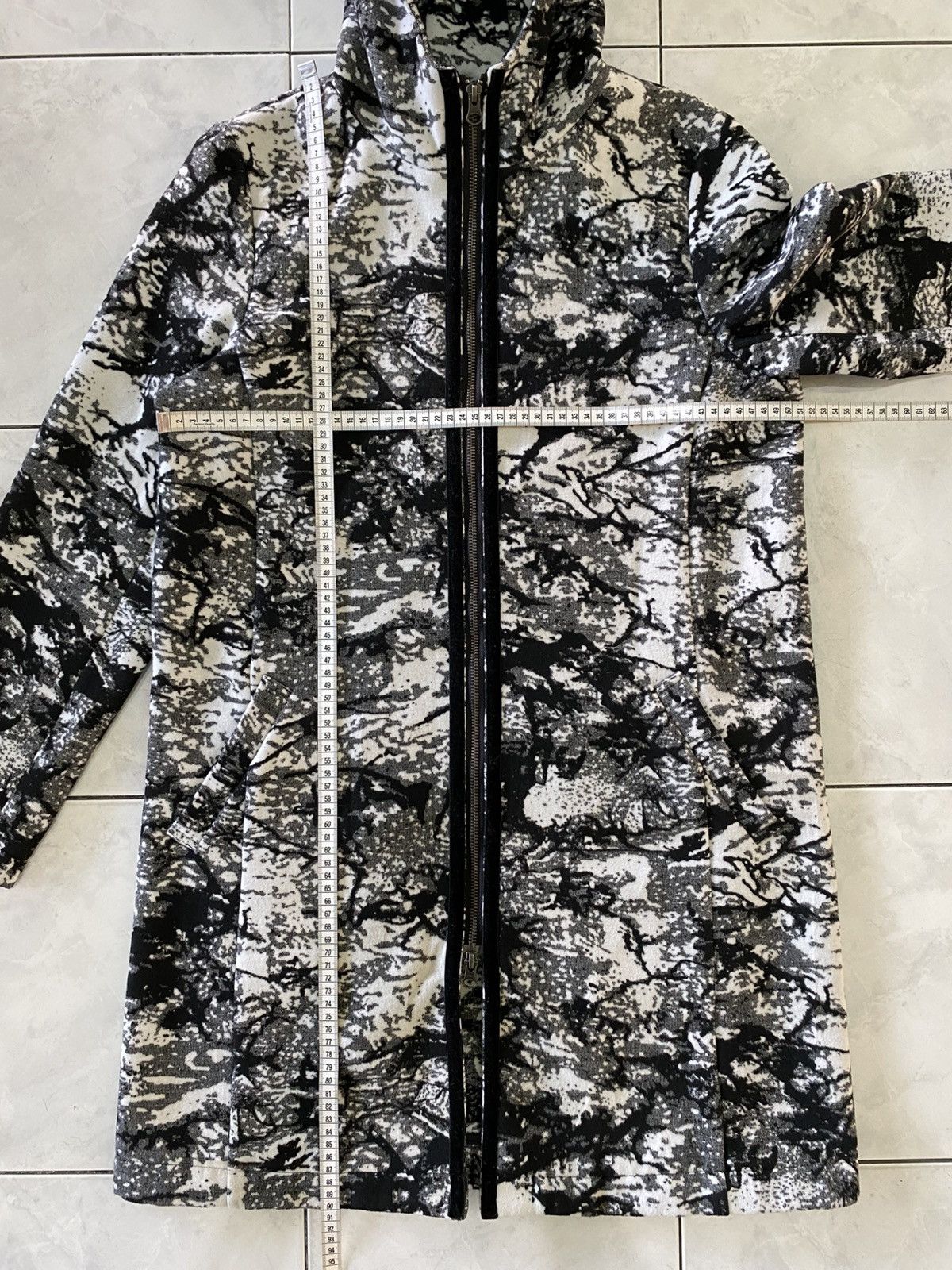 Japanese Brand Raymayers Fabric From ITALY Monochrome Jacket Zip Hoodie Size US M / EU 48-50 / 2 - 21 Thumbnail