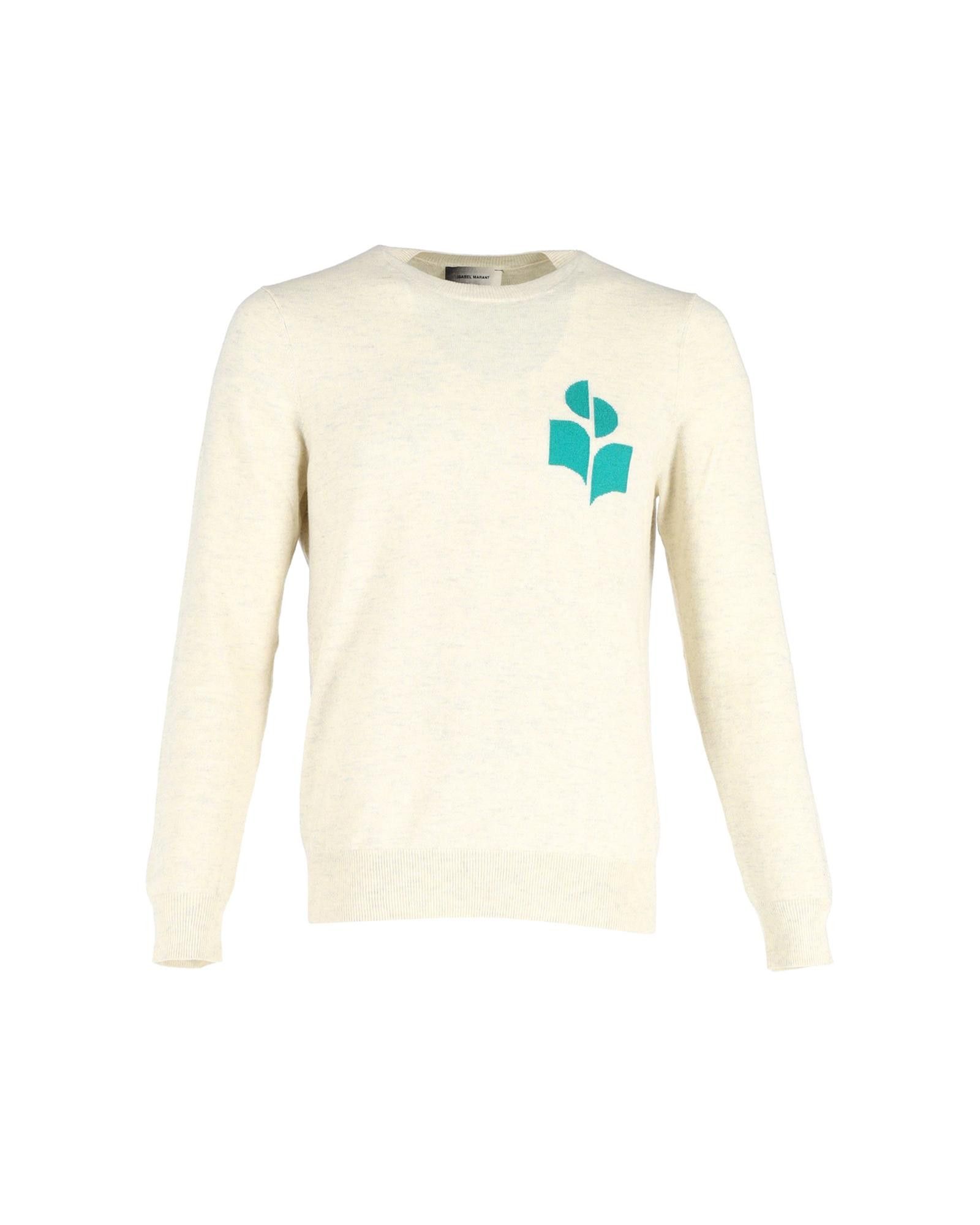 image of Beige Cotton Evans Sweater With Iconic Logo By Isabel Marant Etoile, Men's (Size Small)