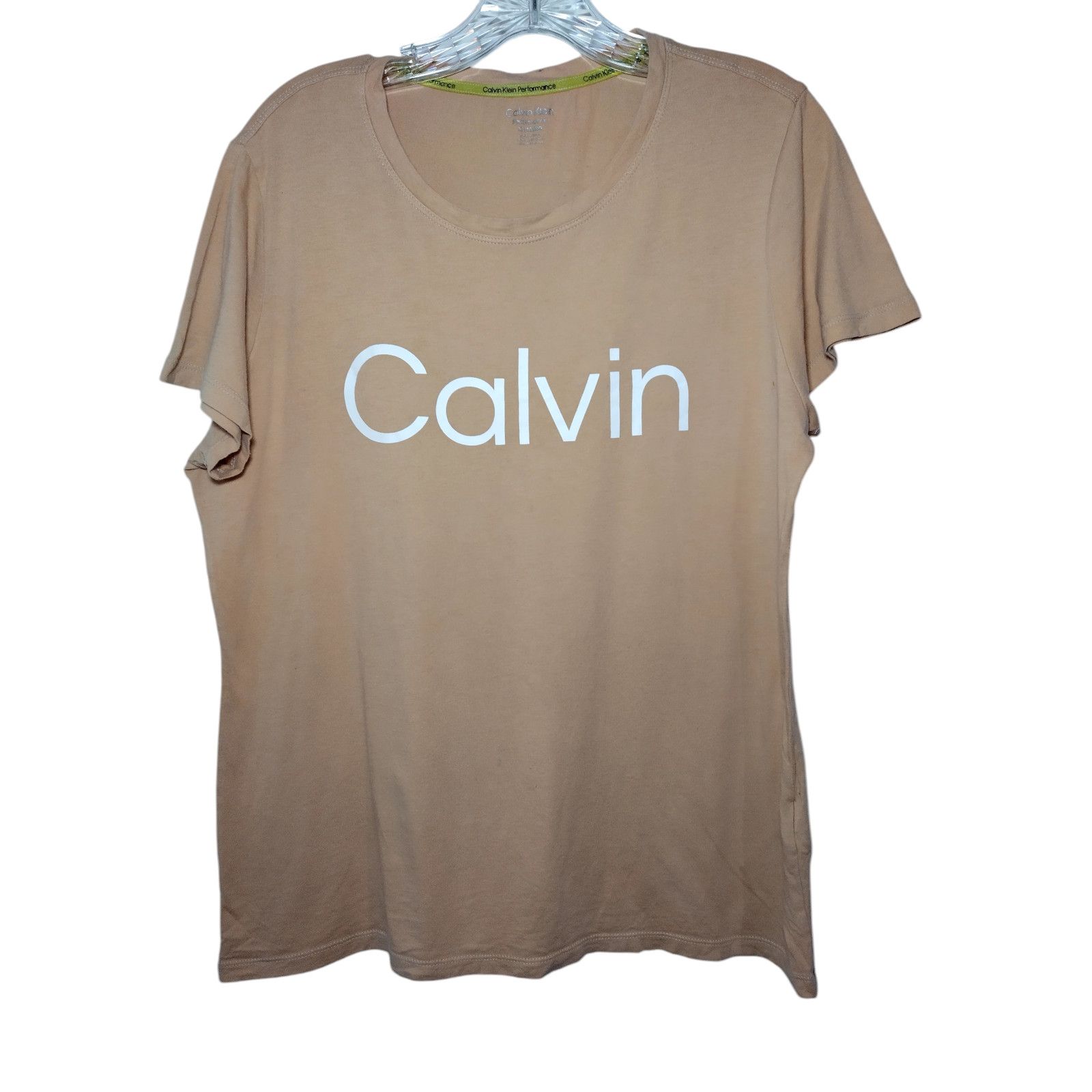 Calvin Klein Calvin Klein Womens Stretch Short Sleeve T-shirt Size XL Tan Size XL / US 12-14 / IT 48-50 - 5 Thumbnail