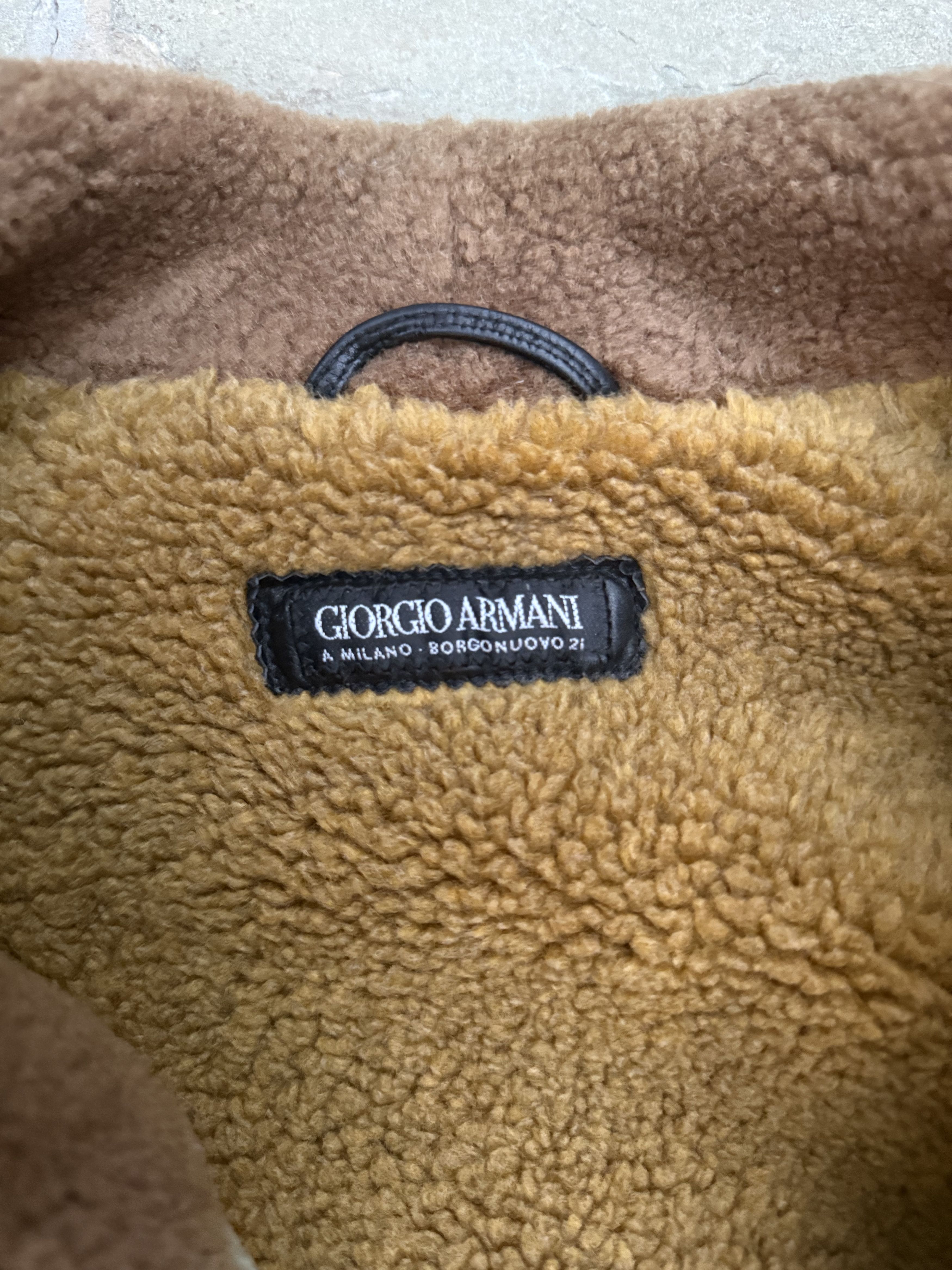 Giorgio Armani Vintage Giorgio Armani Pelle Pelle Sinea Leather Coat Size US L / EU 52-54 / 3 - 3 Thumbnail