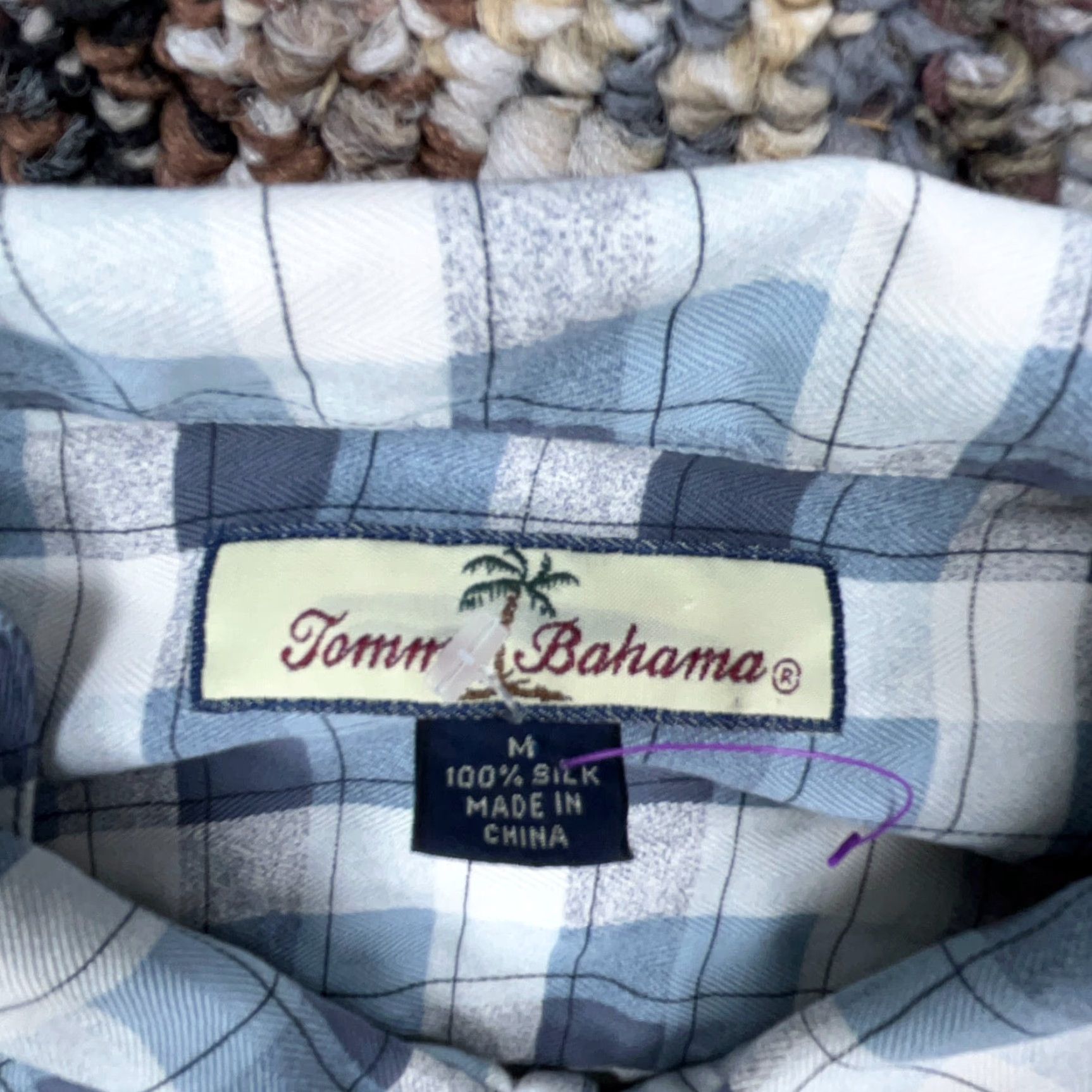 Tommy Bahama Tommy Bahama Shirt Men Medium Blue Plaid Button Up Silk Hawaiian Camp Hula Adult Size US M / EU 48-50 / 2 - 4 Thumbnail