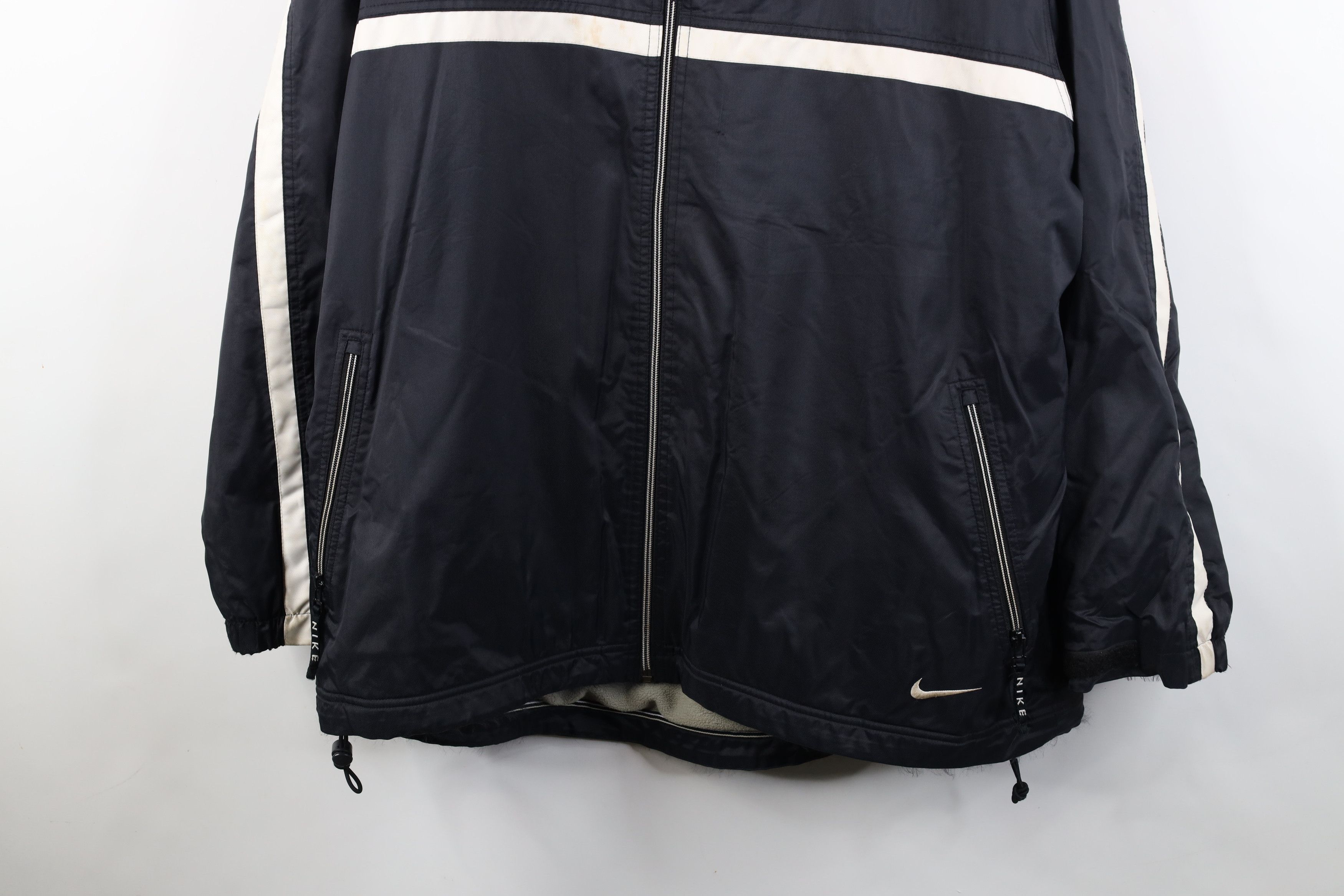 Nike Vintage 90s Nike Scott Mini Swoosh Fleece Lined Jacket Black Size US XL / EU 56 / 4 - 3 Thumbnail