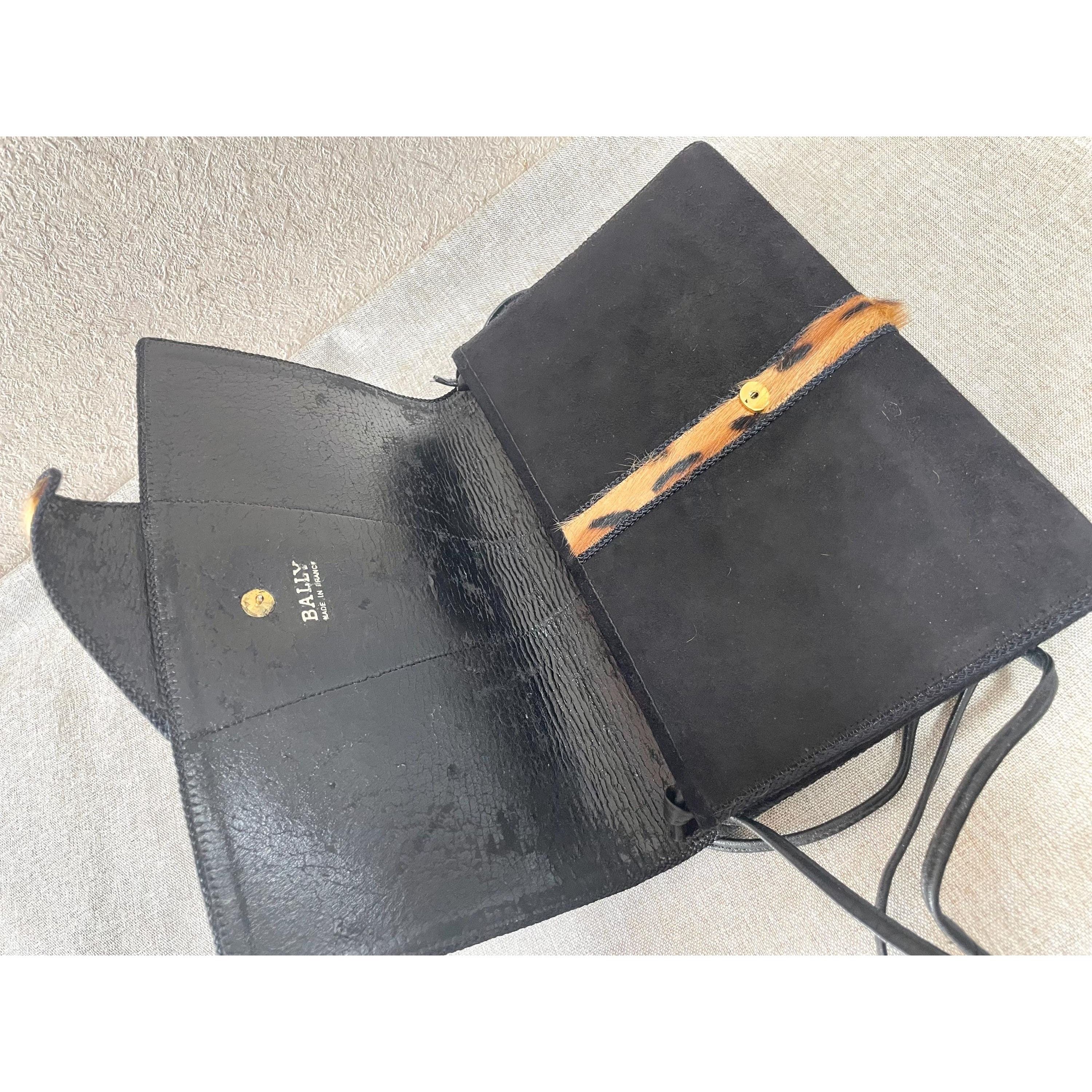 Bally Vintage Bally black suede leather shoulder bag with leopard Size ONE SIZE - 7 Thumbnail