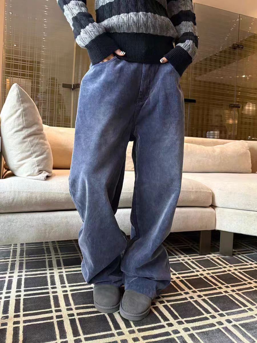 Jean Blue loose-fitting corduroy casual pants Size US 30 / EU 46 - 5 Thumbnail
