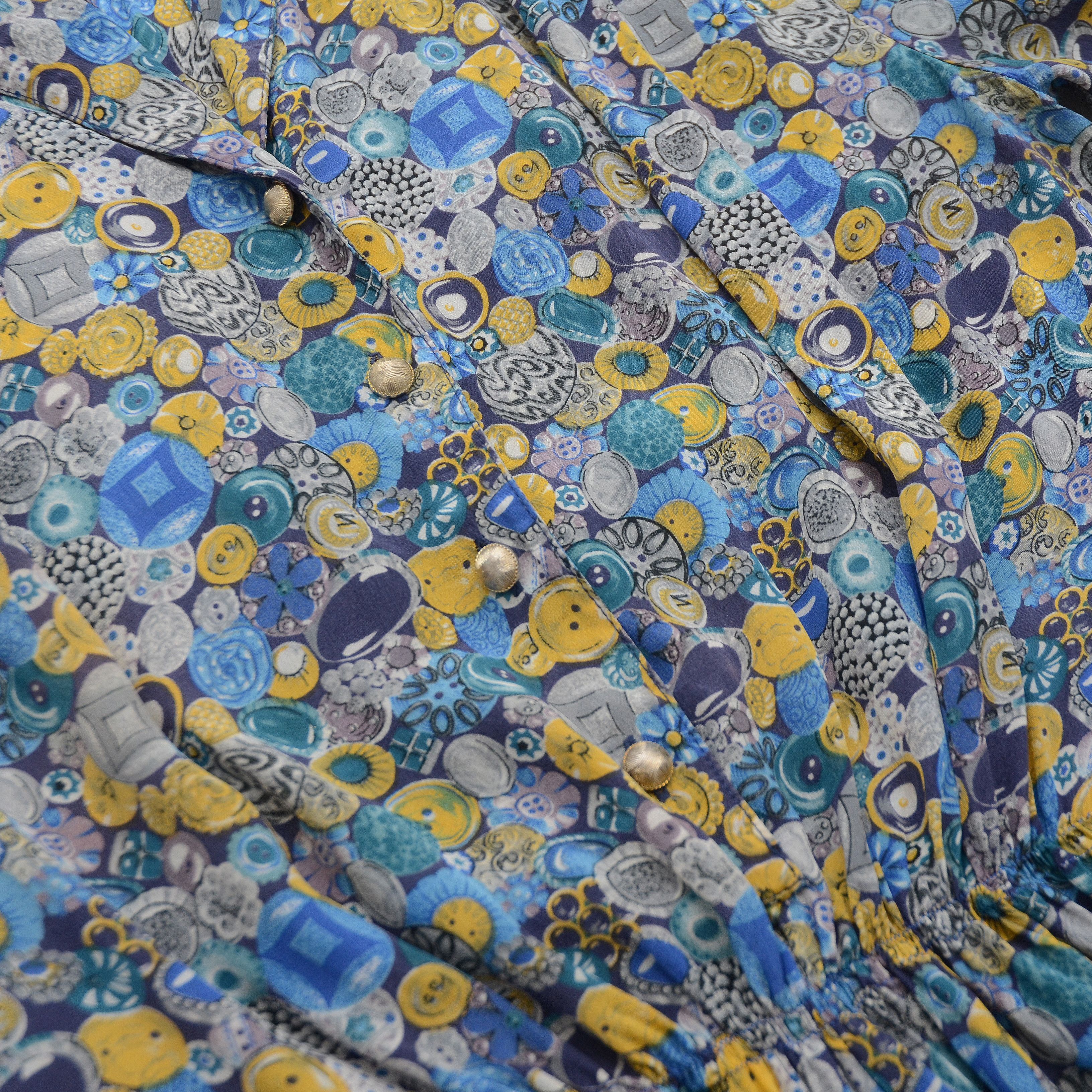 Designer × Vintage Vintage Devernois Paris Silk Dress Made in France US8 Floral Size M / US 6-8 / IT 42-44 - 6 Thumbnail