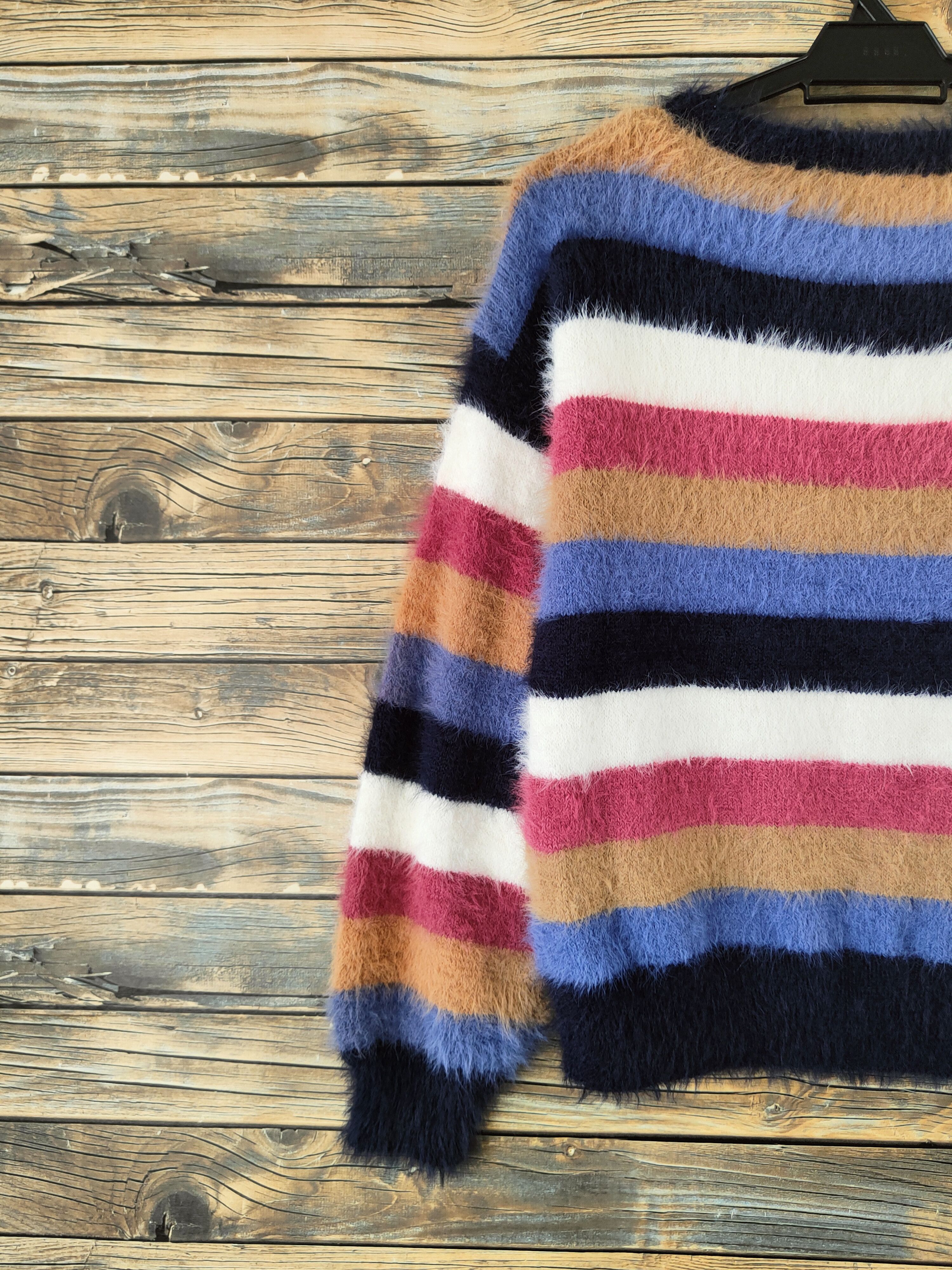 Japanese Brand DL Anap mimpi Mix color Fur Mohair Knitwear #46-990 Size M / US 6-8 / IT 42-44 - 8 Thumbnail