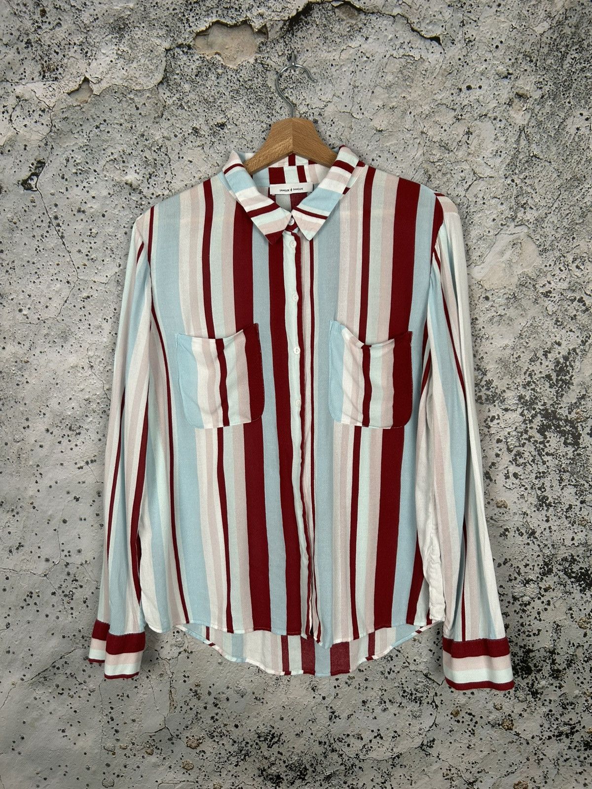 Samsoe & Samsoe Stripe Shirt Designer Minimalist Scandi