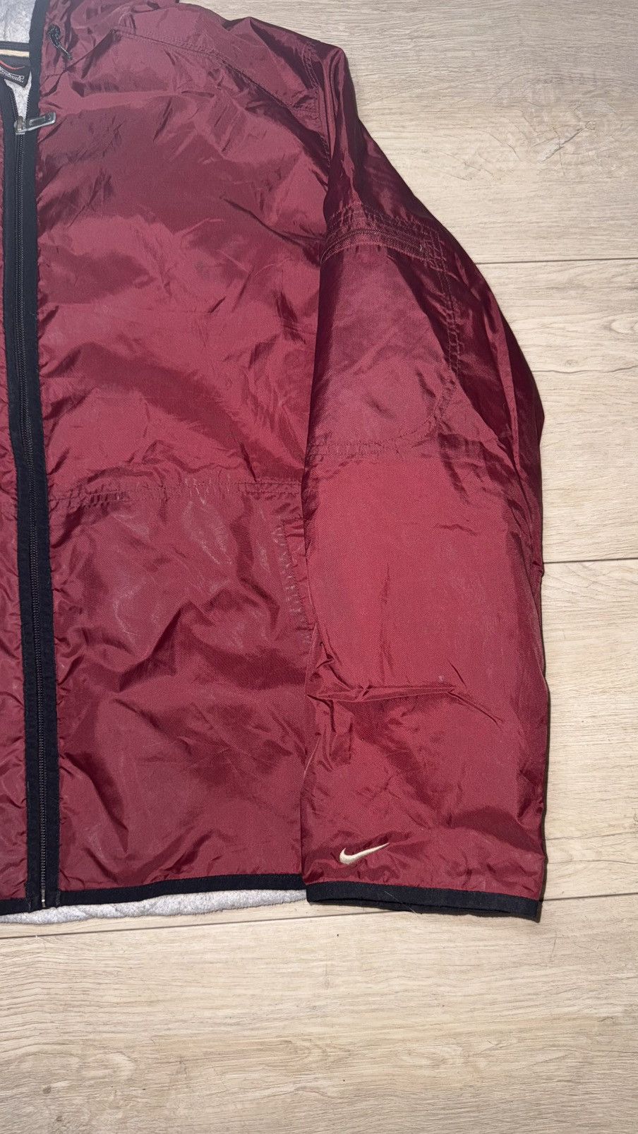 Nike Vintage / Y2K 1990s Maroon Nike Embroidered Logo Windbreaker Size US L / EU 52-54 / 3 - 3 Thumbnail