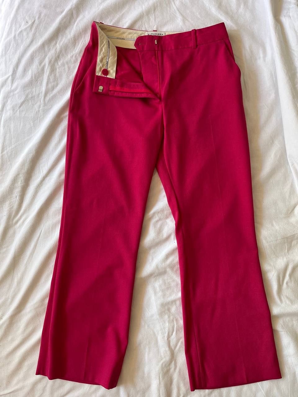 Altuzarra Altuzarra raspberry pink virgin wool dress pants W30/L26 Size 30" / US 8 / IT 44 - 1 Thumbnail