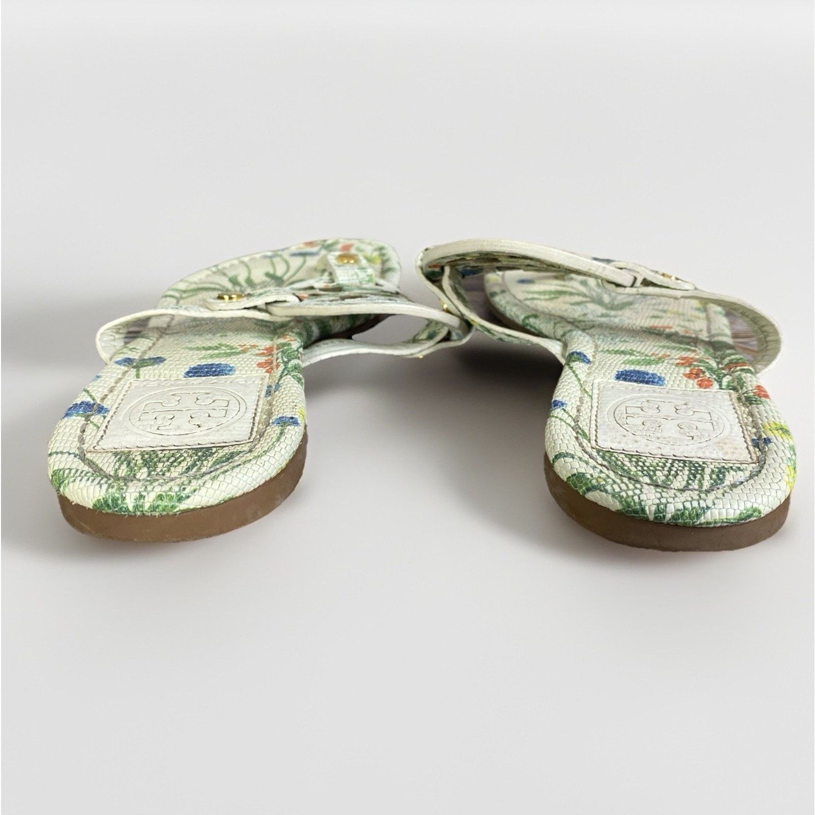 Tory Burch Tory Burch Miller Leather Thong Sandals Sz 6.5 Floral Cream Size US 6.5 / IT 36.5 - 7 Thumbnail