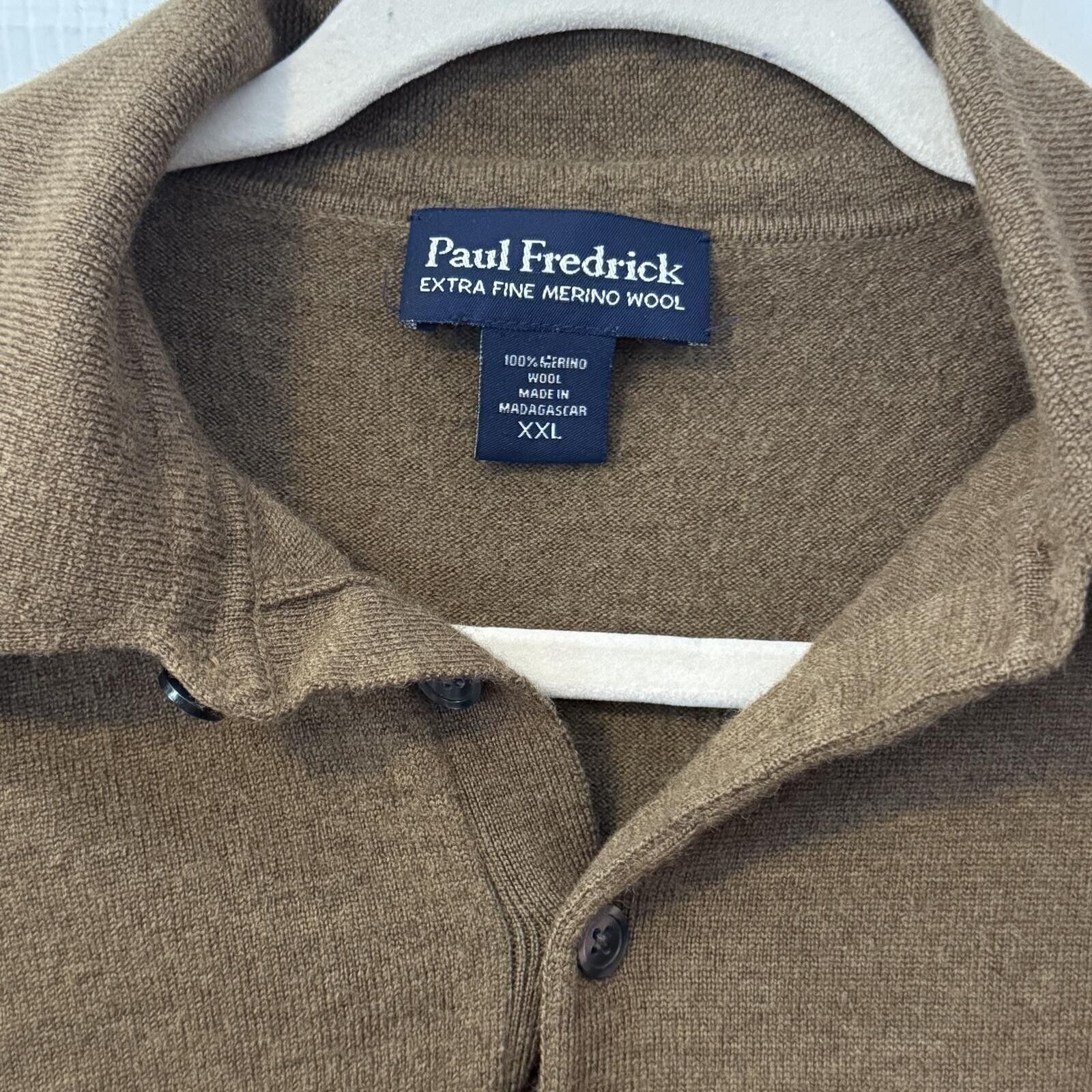 Paul Fredrick Paul Fredrick Extra Fine Merino Wool Sweater XXL Brown Size US XXL / EU 58 / 5 - 2 Thumbnail