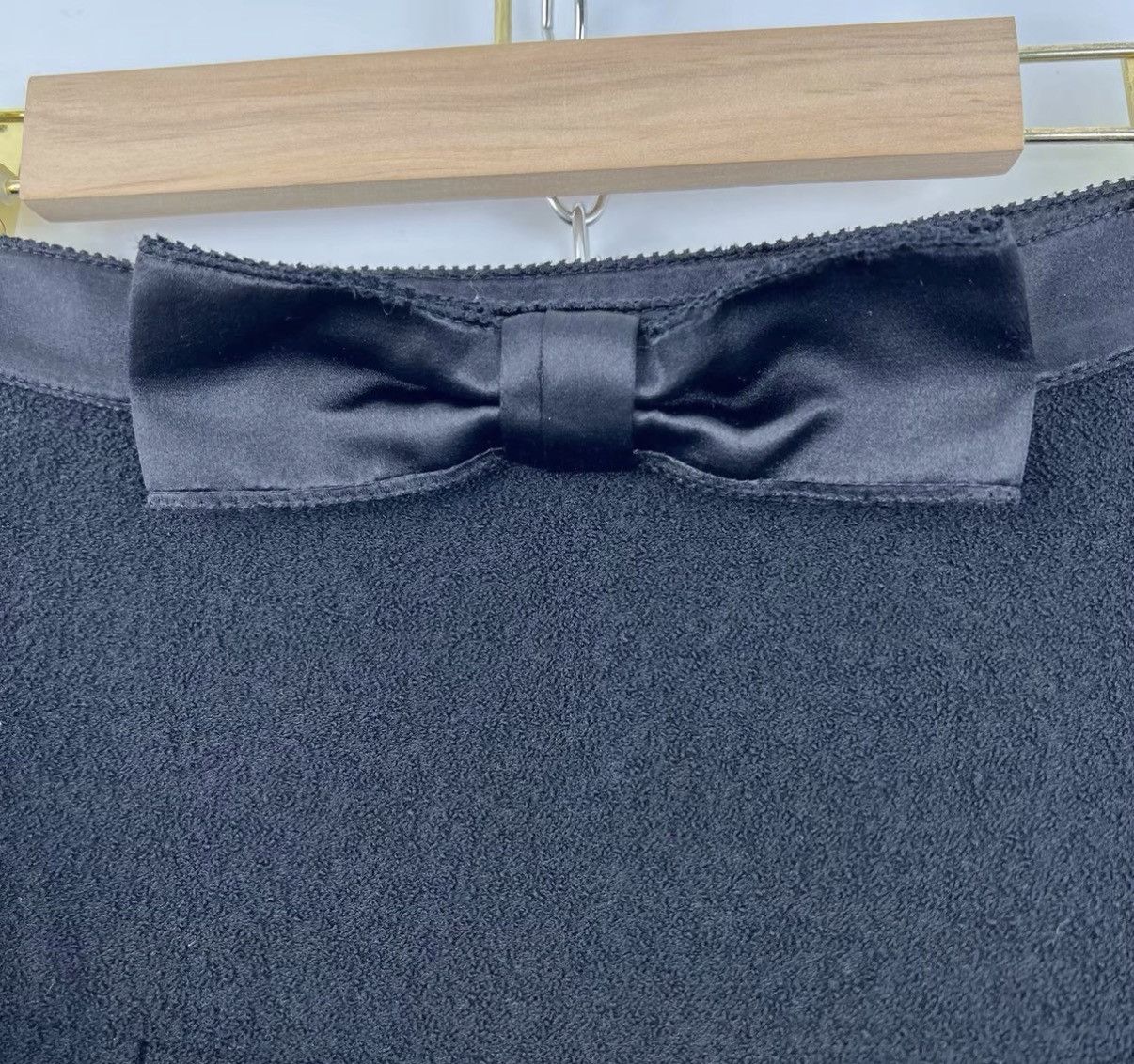 Miu Miu Miumiu Black Bow Wool Blend Pleated Mini Skirt K12 Size 25" / US 0 / IT 36 - 4 Thumbnail