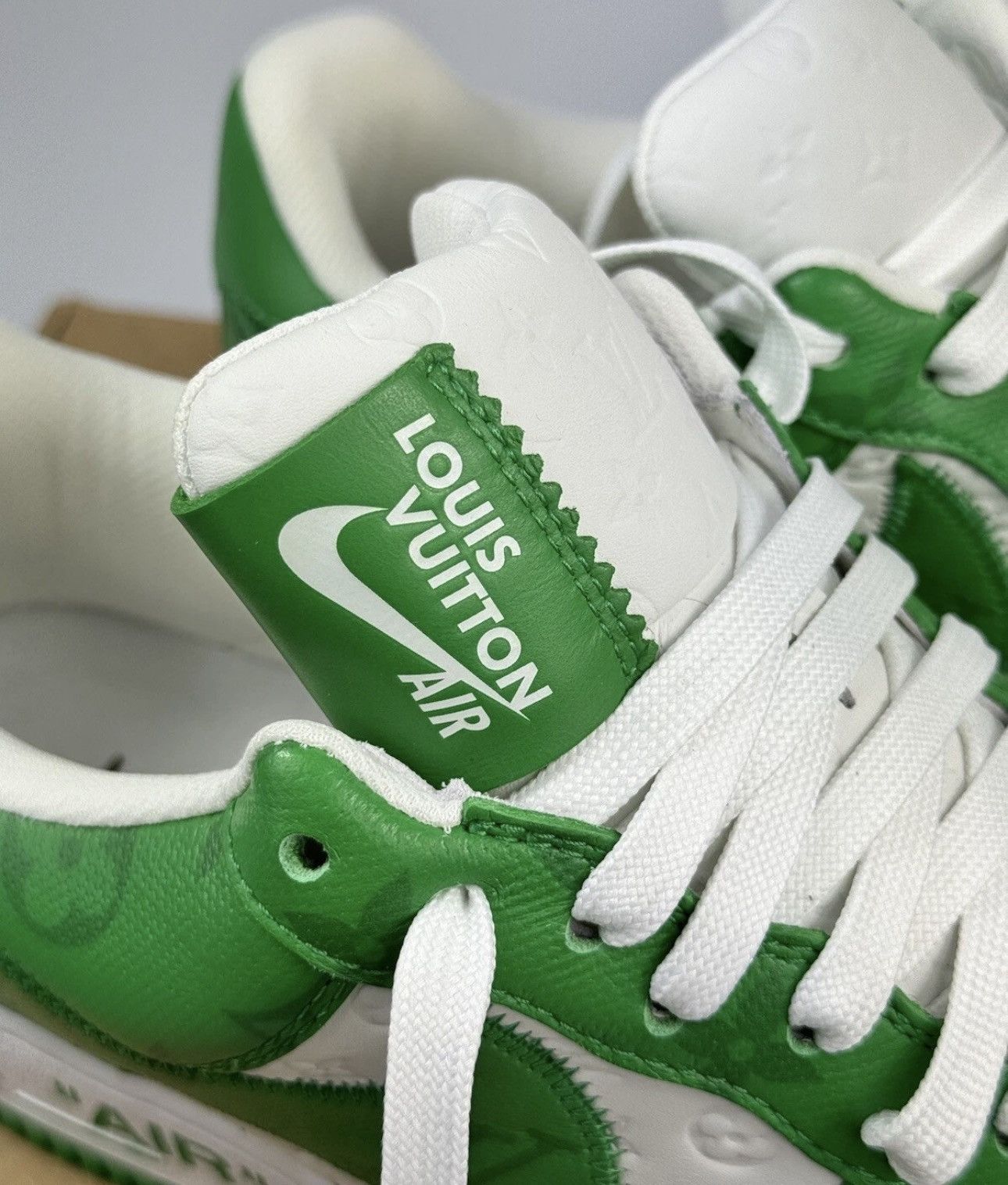 Louis Vuitton x Nike Air Force 1 By Virgil Abloh Green Sneakers Size US 8.5 / EU 41-42 - 8 Thumbnail