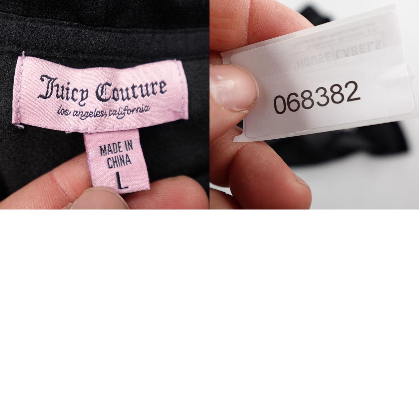 Juicy Couture Juicy Couture Hoodie Womens Large Black Velour Rhinestone Track Sweat Suit Top Size L / US 10 / IT 46 - 8 Thumbnail