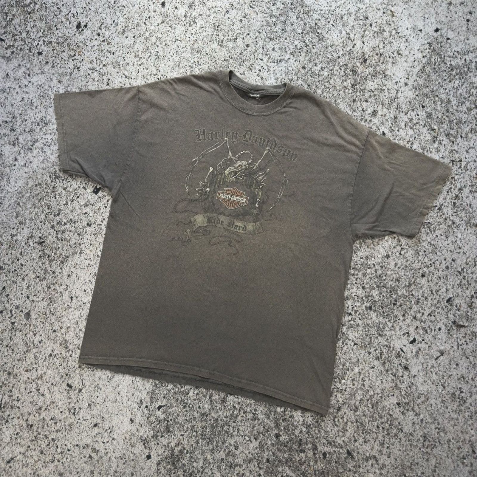 Harley Davidson Faded Thrashed Distressed Dragon Tee ERD Chrome Grunge Size US XL / EU 56 / 4 - 8 Thumbnail