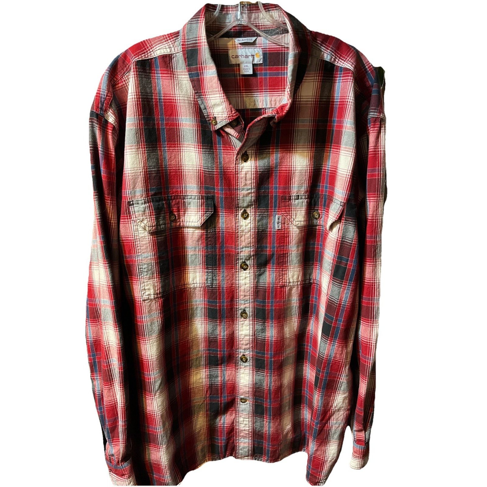Carhartt Carhartt Shirt Mens XXL Red Plaid Outdoor Relaxed Fit Button Size US XXL / EU 58 / 5 - 1 Thumbnail