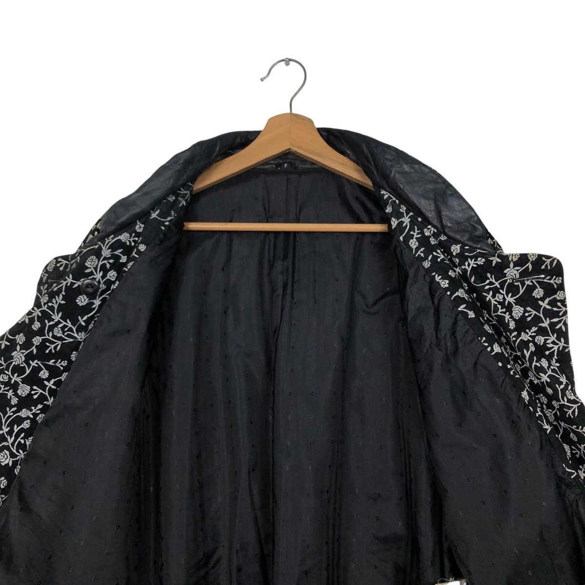 Japanese Brand × Vintage 📌Vintage Leather Jacket Floral Full Print Issey Miyake Size US M / EU 48-50 / 2 - 15 Thumbnail