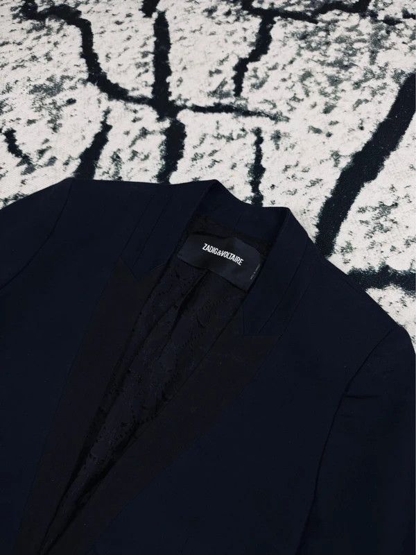 Zadig & Voltaire Zadig & Voltaire Navy Blue Black Jacket 34 XS Size US XS / EU 42 / 0 - 3 Thumbnail
