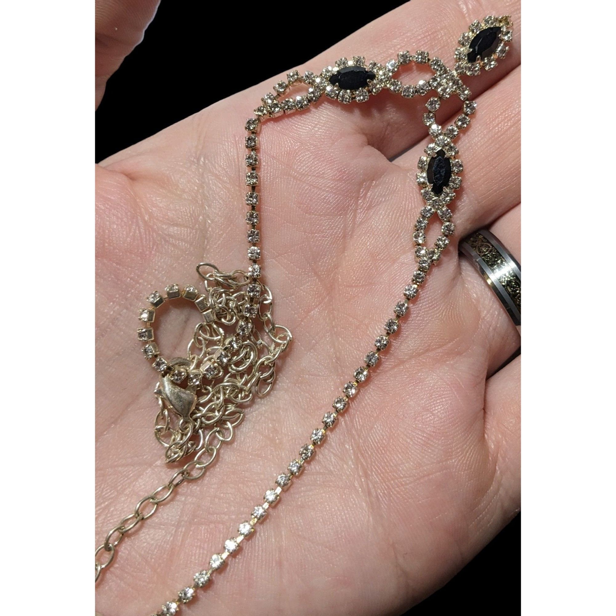 Other Gothic Clear And Black Rhinestone Bridal Necklace Size ONE SIZE - 5 Thumbnail