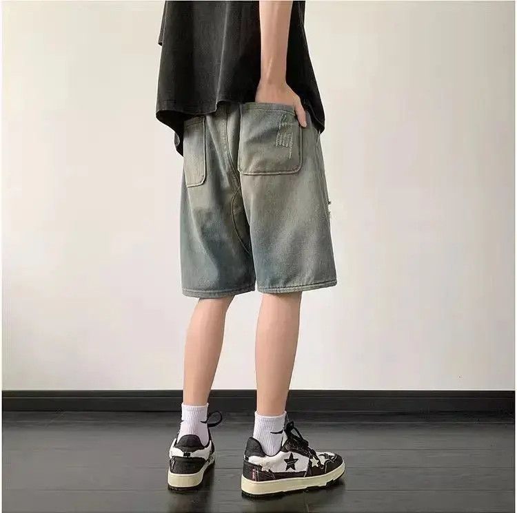 Japanese Brand Retro straight leg distressed jeans Size US 32 / EU 48 - 3 Thumbnail