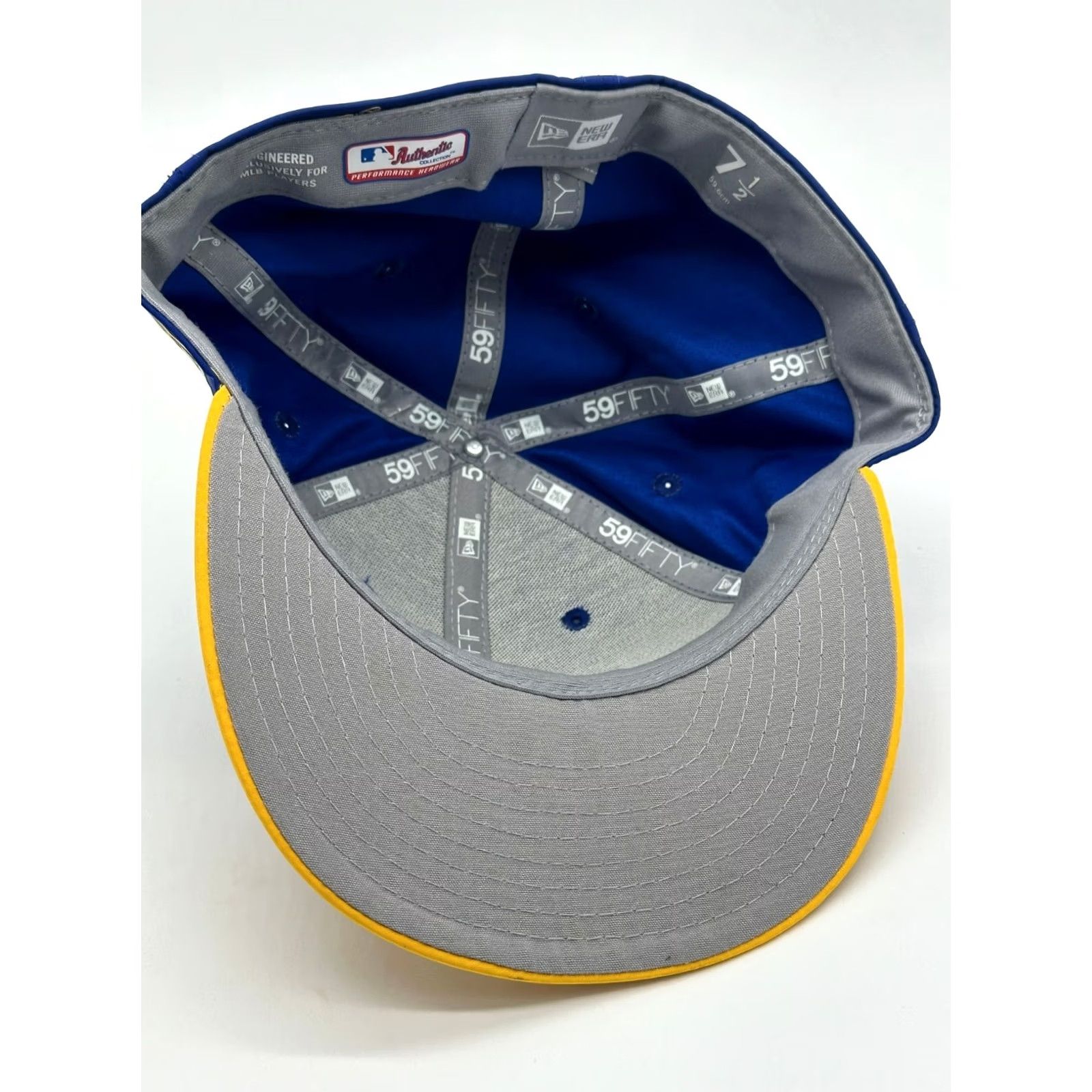 New Era New Era Milwaukee Brewers Hat Adult 7.5 Blue Fitted Baseball Cap MLB 59Fifty Men Size ONE SIZE - 6 Thumbnail