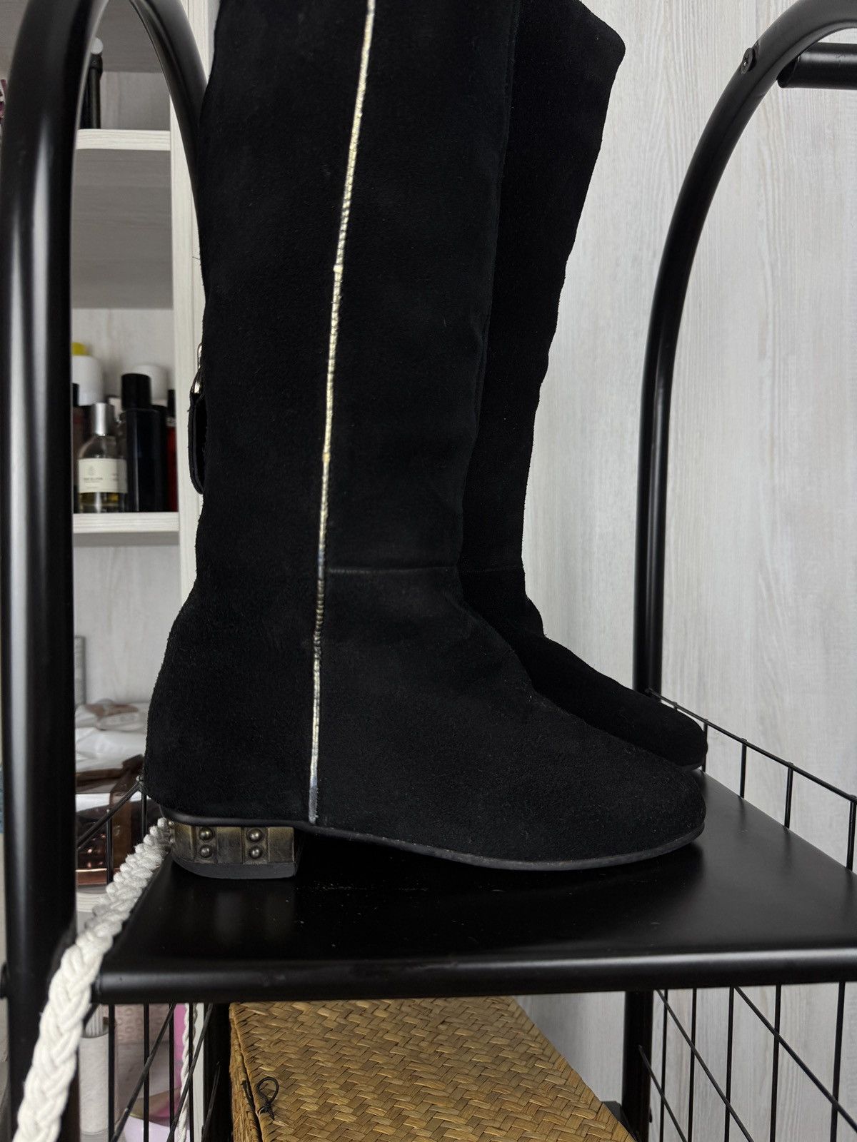 Chanel Chanel Archive Suede 90s 00s CC Logo Zipper Knee-High Boots Size US 8 / IT 38 - 2 Thumbnail