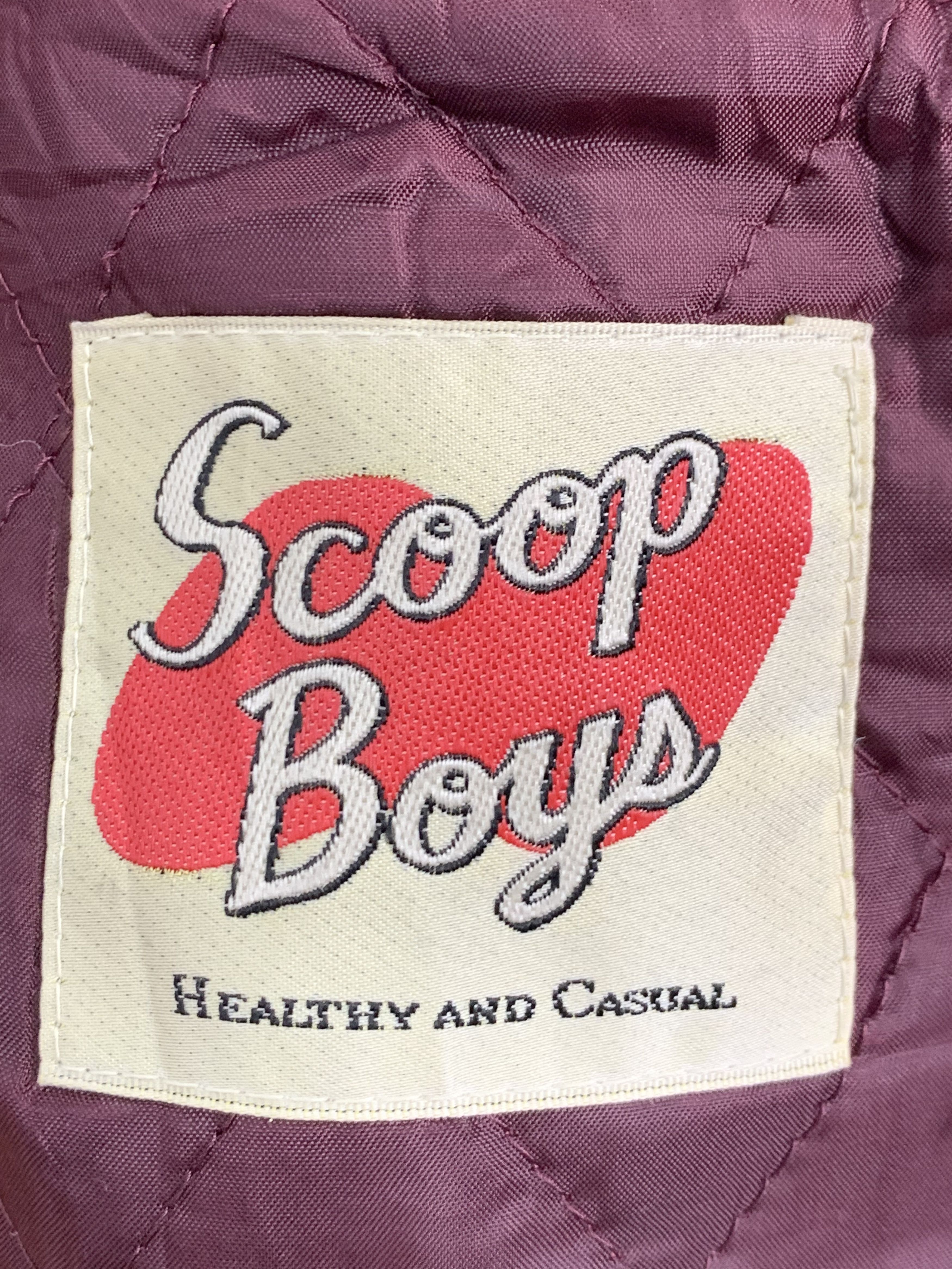 SCOOP Vintage 80s Scoop Boys Sleeve Leather Varsity Red V0456 Size US L / EU 52-54 / 3 - 5 Thumbnail