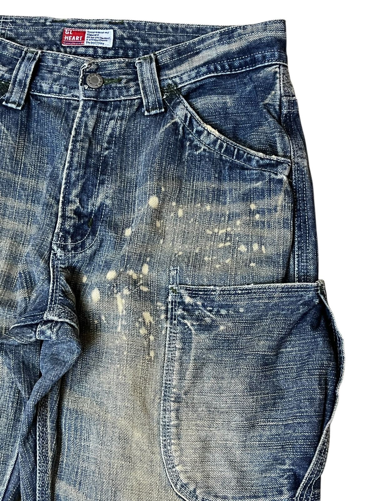 Japanese Brand Sick 90s japanese denim GL HEART mud wash dirty faded jeans Size US 31 - 4 Thumbnail