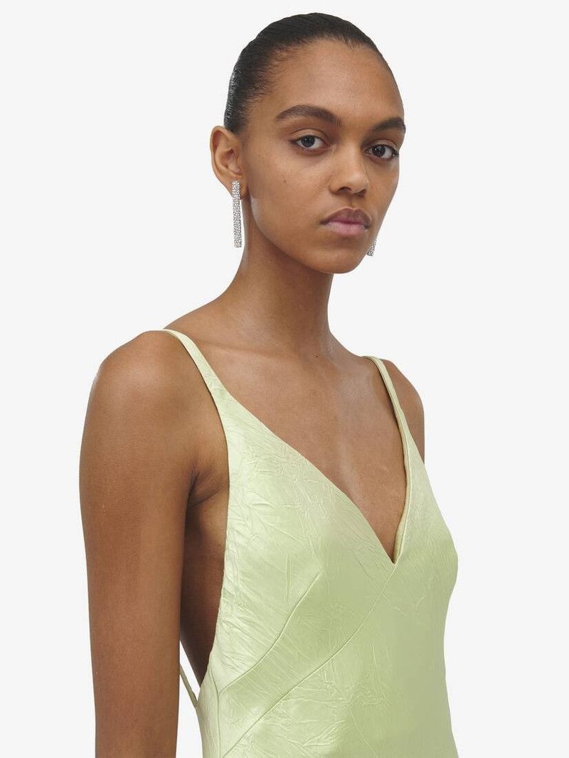 Alexander McQueen o1srvl11e0326 Slip Evening Dress in Pale Green Size L / US 10 / IT 46 - 6 Thumbnail