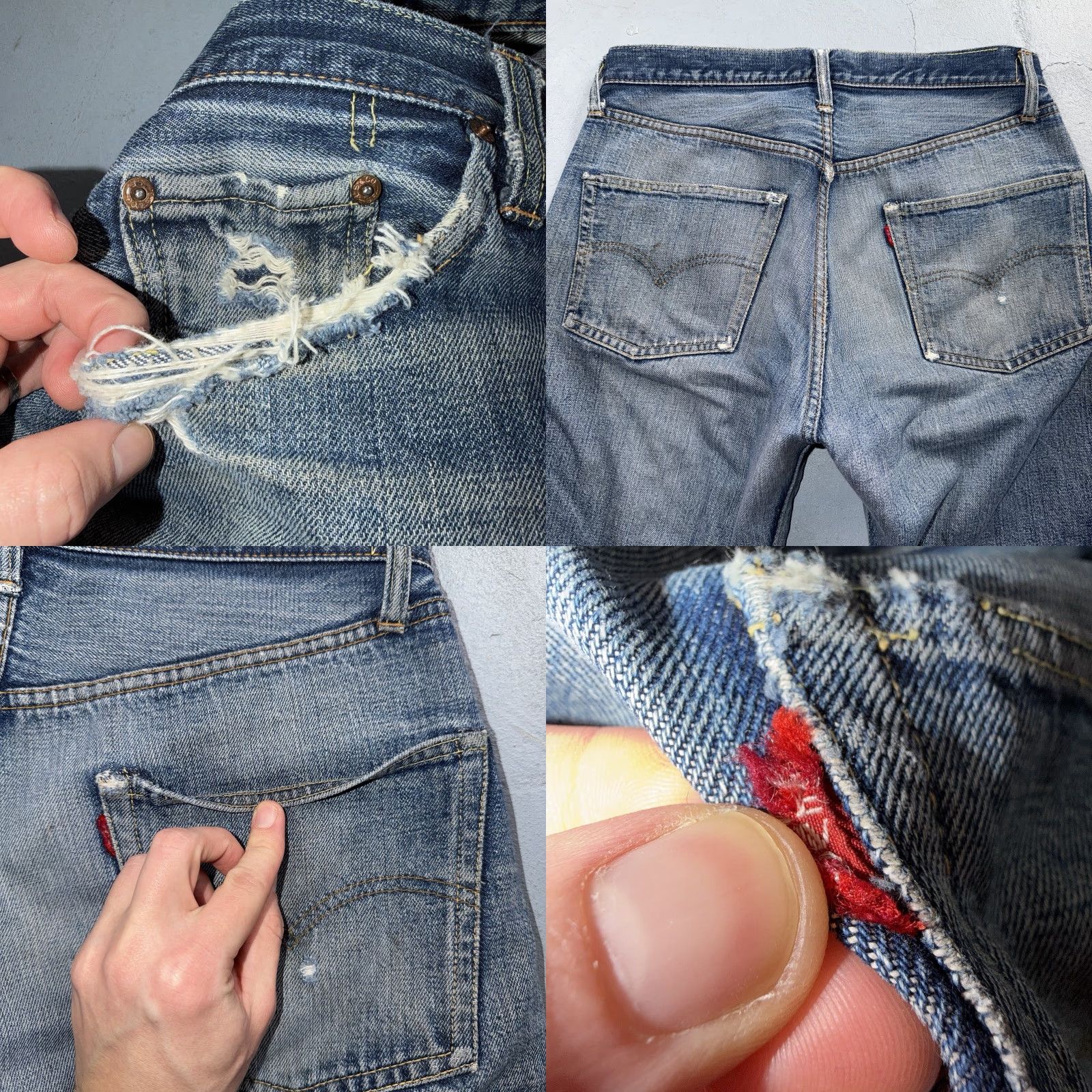 Levi's VINTAGE Levi's 501 Jeans Men 31x30 Blue Denim USA 1960s Redline Selvedge 60s 66 XX Flat Front Straight Size US 31 - 10 Thumbnail