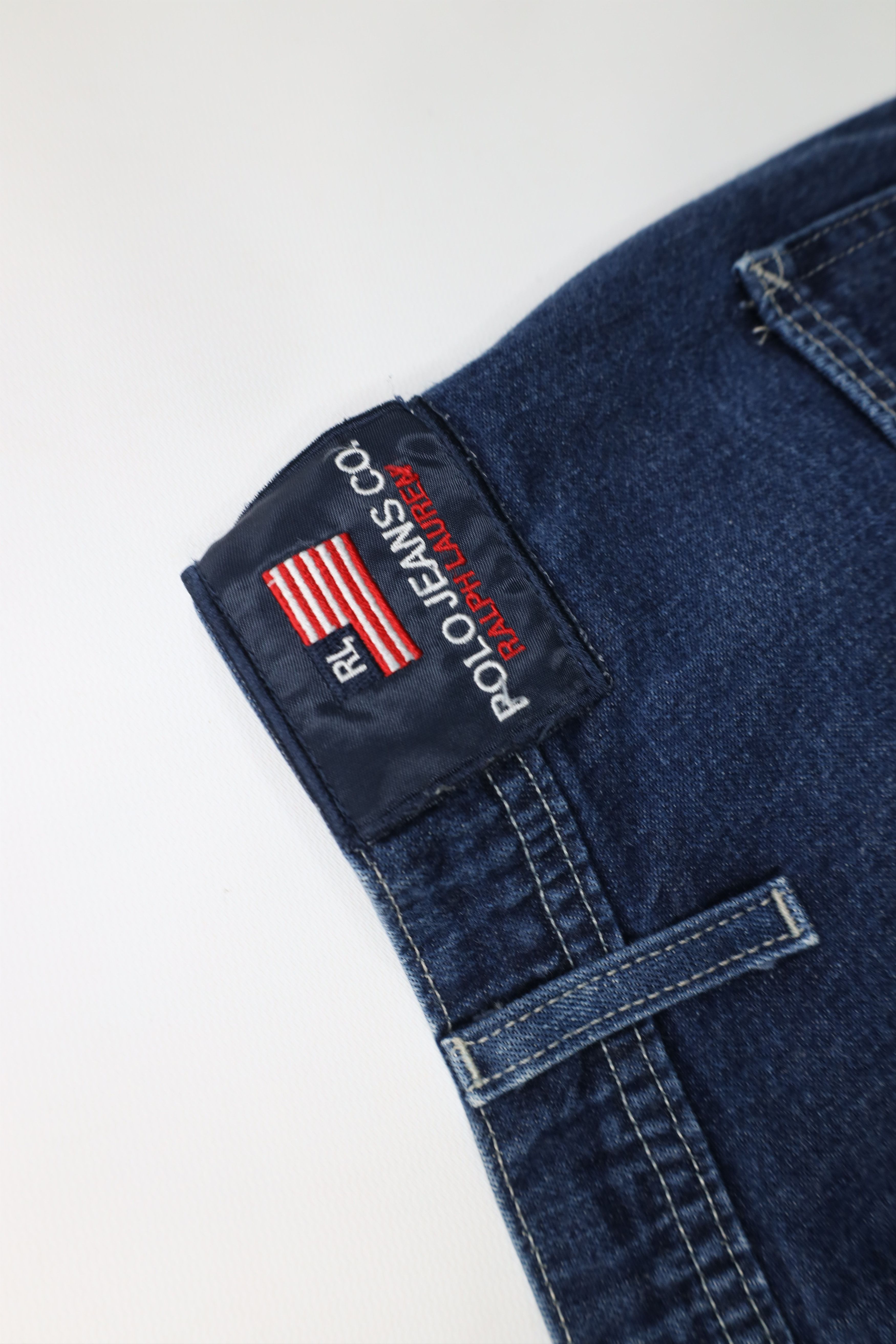 Ralph Lauren Vintage 90s Ralph Lauren Baggy Wide Leg Carpenter Jeans Blue Size US 38 / EU 54 - 14 Thumbnail