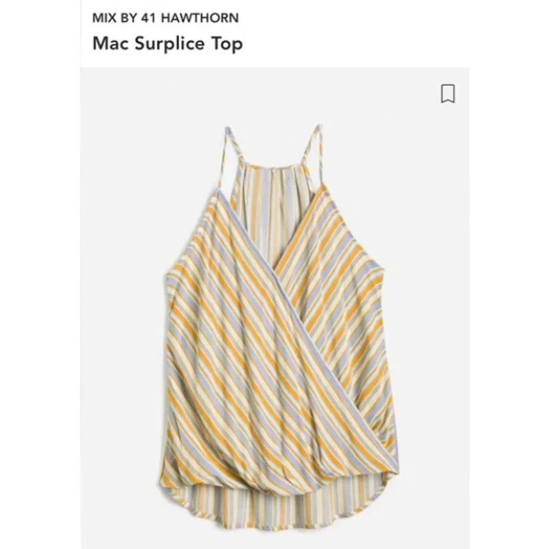 Other Mac Surplice Top - Stitch Fix Striped Faux Wrap Tank Blouse Size XXL / US 16-18 / IT 52-54 - 6 Thumbnail
