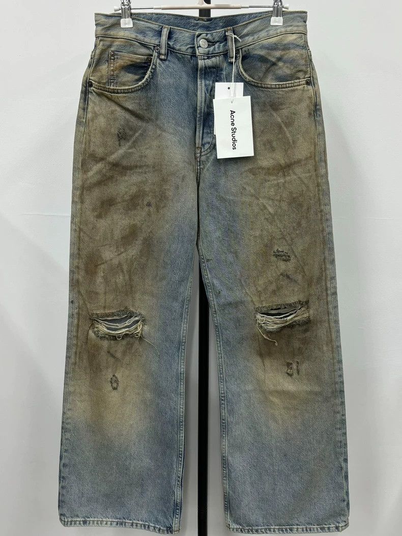 Acne Studios Acne Studios Mud-Dyed Distressed Denim Pants- DMC Size US 27 - 1 Thumbnail