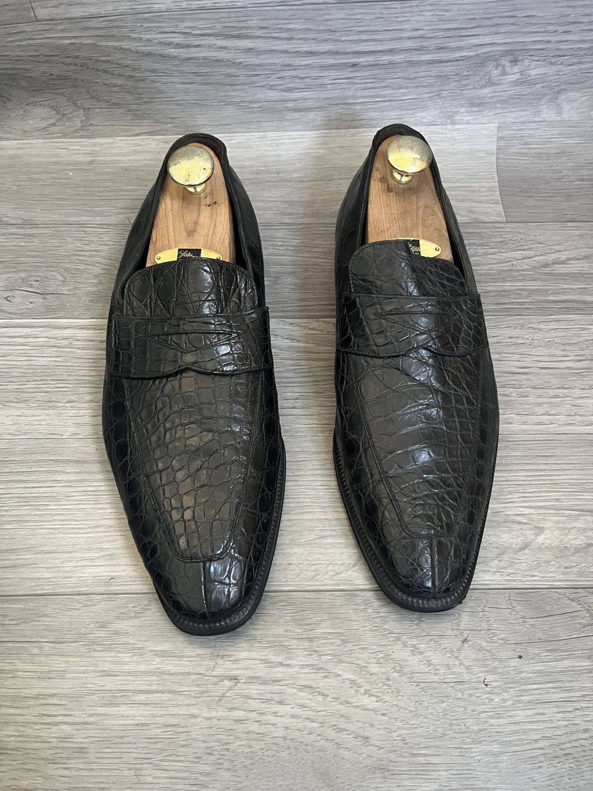 Brioni Brioni crocodile leather penny loafers, weston, lobb,loro Size US 11 / EU 44 - 6 Thumbnail