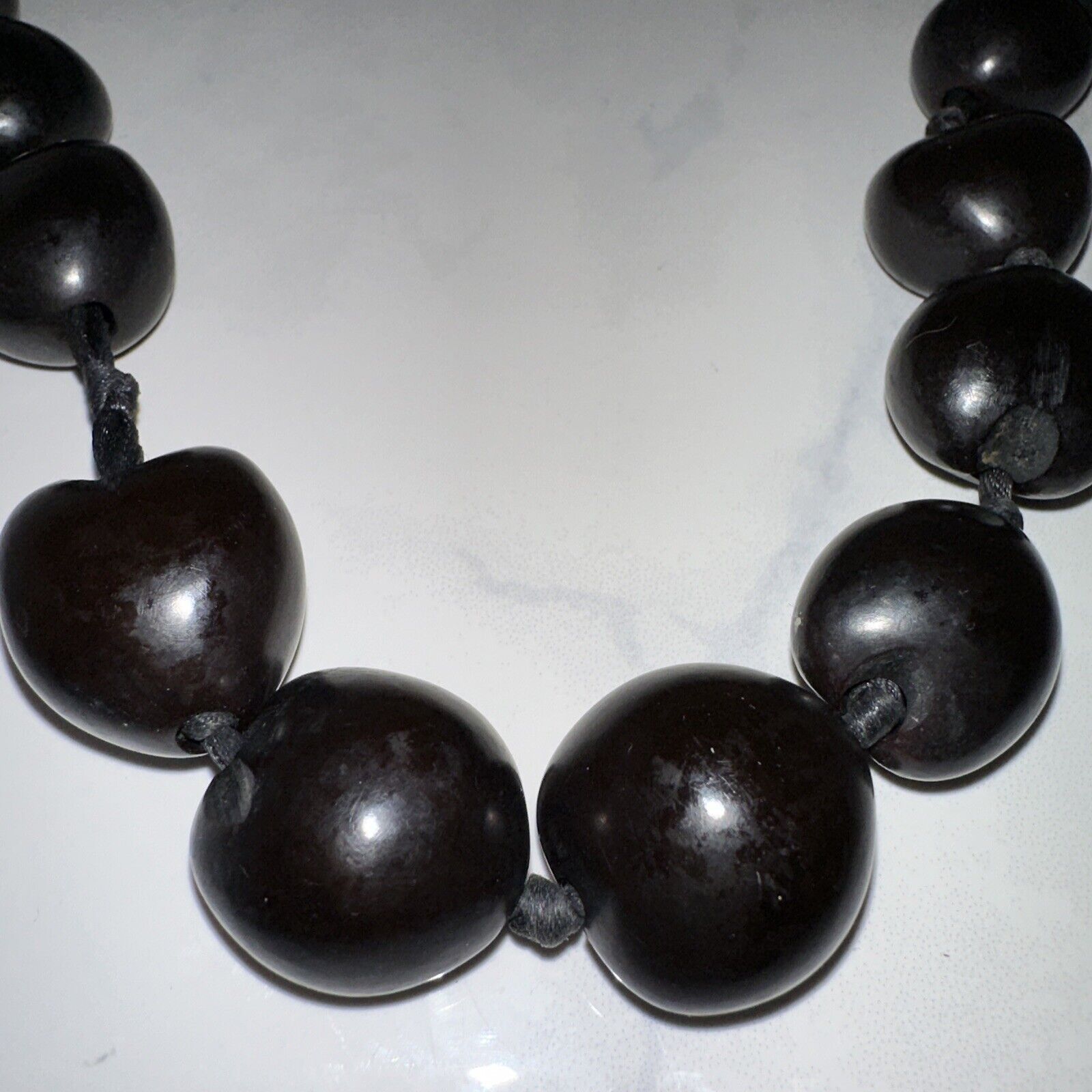 Other KUKUI NUT Lei Hawaiian Wedding Glossy Black Celebrate 32” Size ONE SIZE - 3 Thumbnail