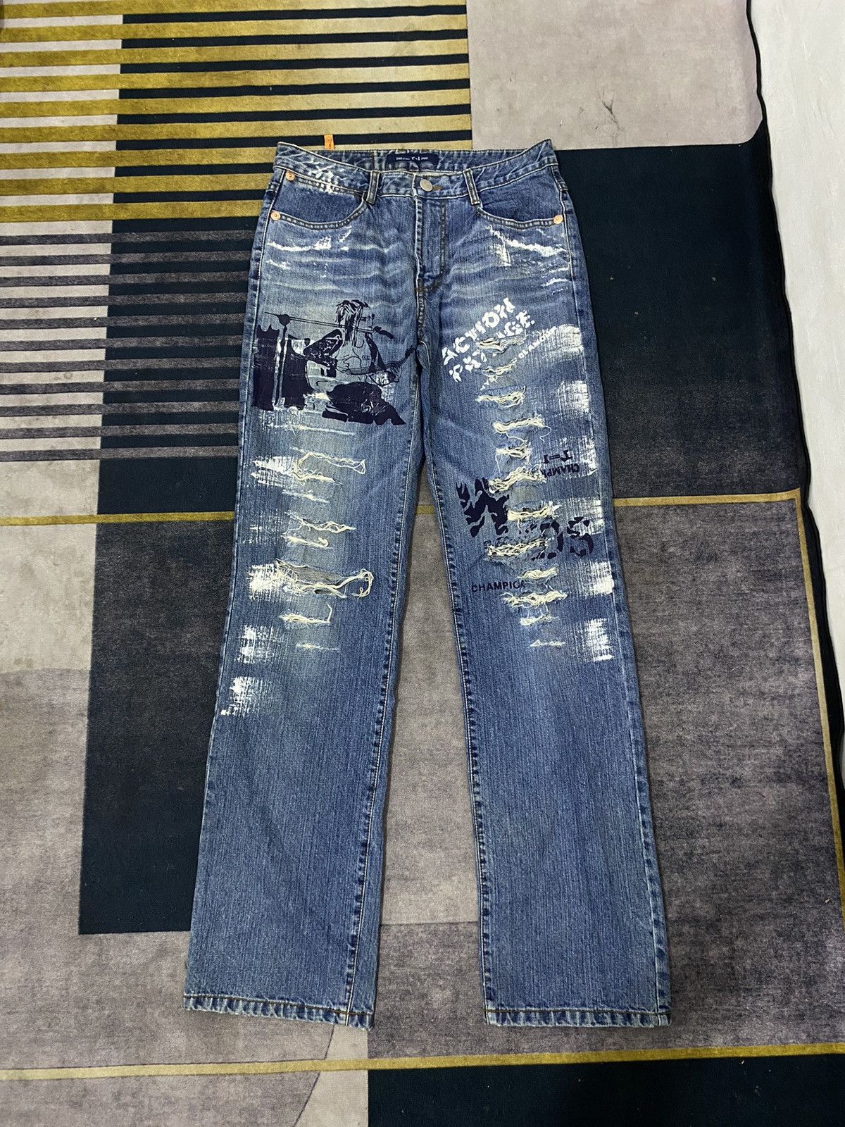 Vintage Y2K TI JEANS PUNK STYLE PANTS Size US 32 / EU 48 - 1 Thumbnail