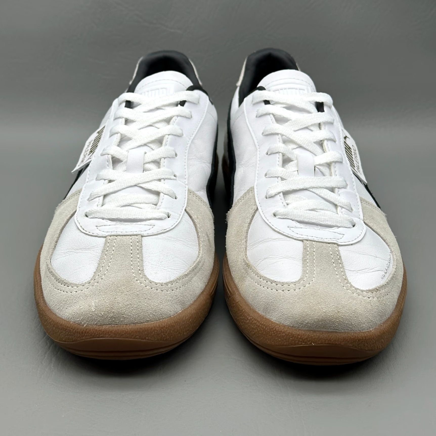 Puma VINTAGE Puma Palermo Mens Size 13 White Leather Soccer Futbol Gum Sole Casual 396464-01 Size ONE SIZE - 5 Thumbnail