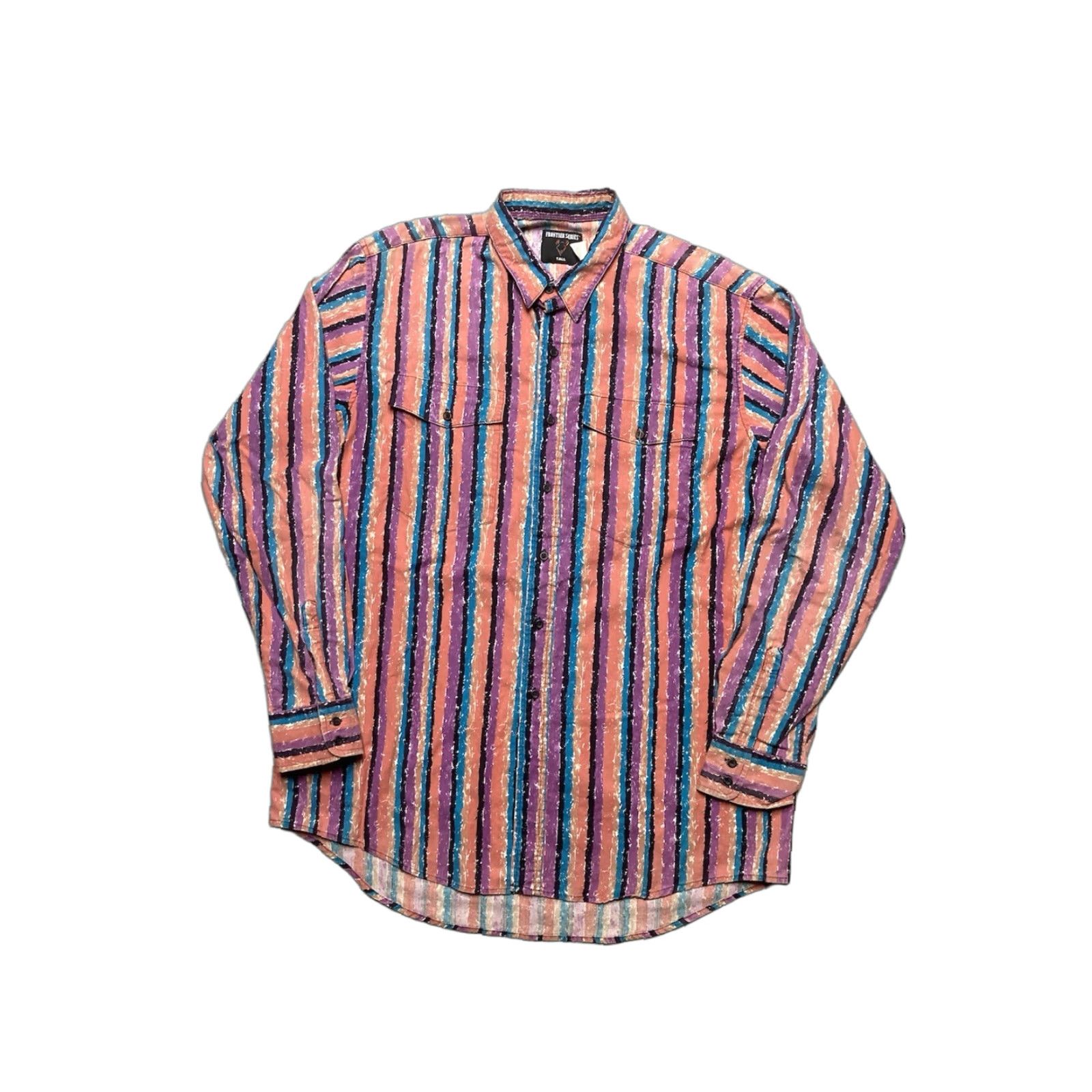 Wrangler VINTAGE Frontier Western Striped Long Sleeve Shirt XL Tall Men’s Button-Up Size US XL / EU 56 / 4 - 1 Thumbnail