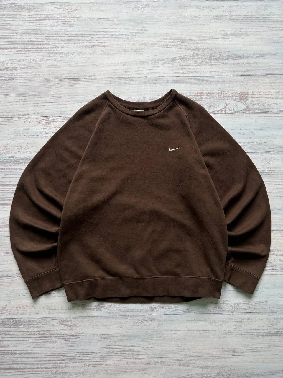 Rare Vintage Nike Mini Swoosh Brown Sweatshirt