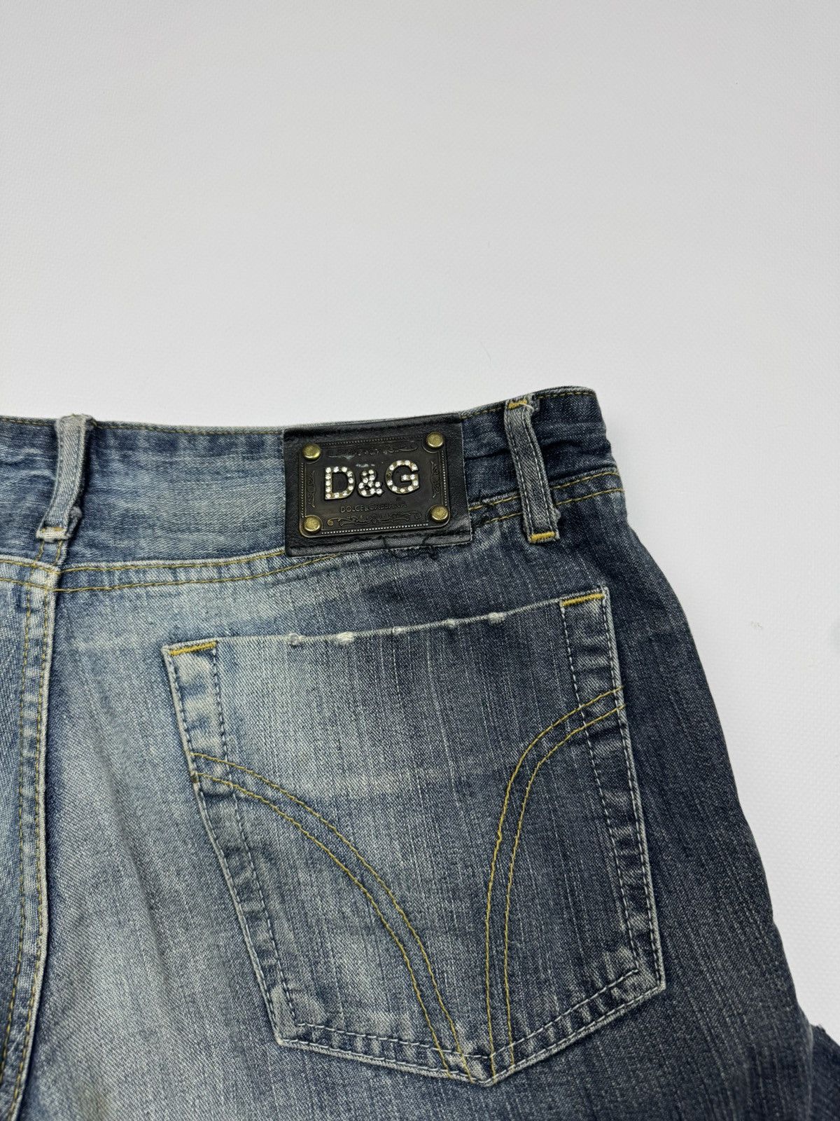 Dolce & Gabbana Vintage 00s Dolce Gabbana Flared Distressed Y2k Jeans Size 31" - 8 Thumbnail