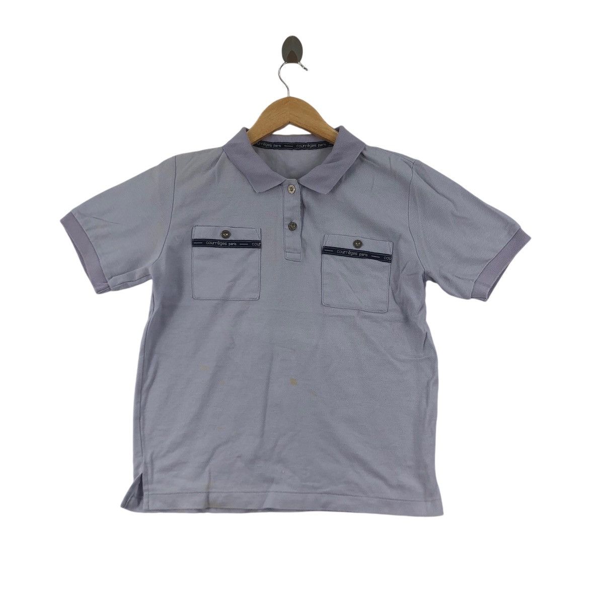 Vintage COURREGES PARIS Double Pocket Polo Tee Shirt Top
