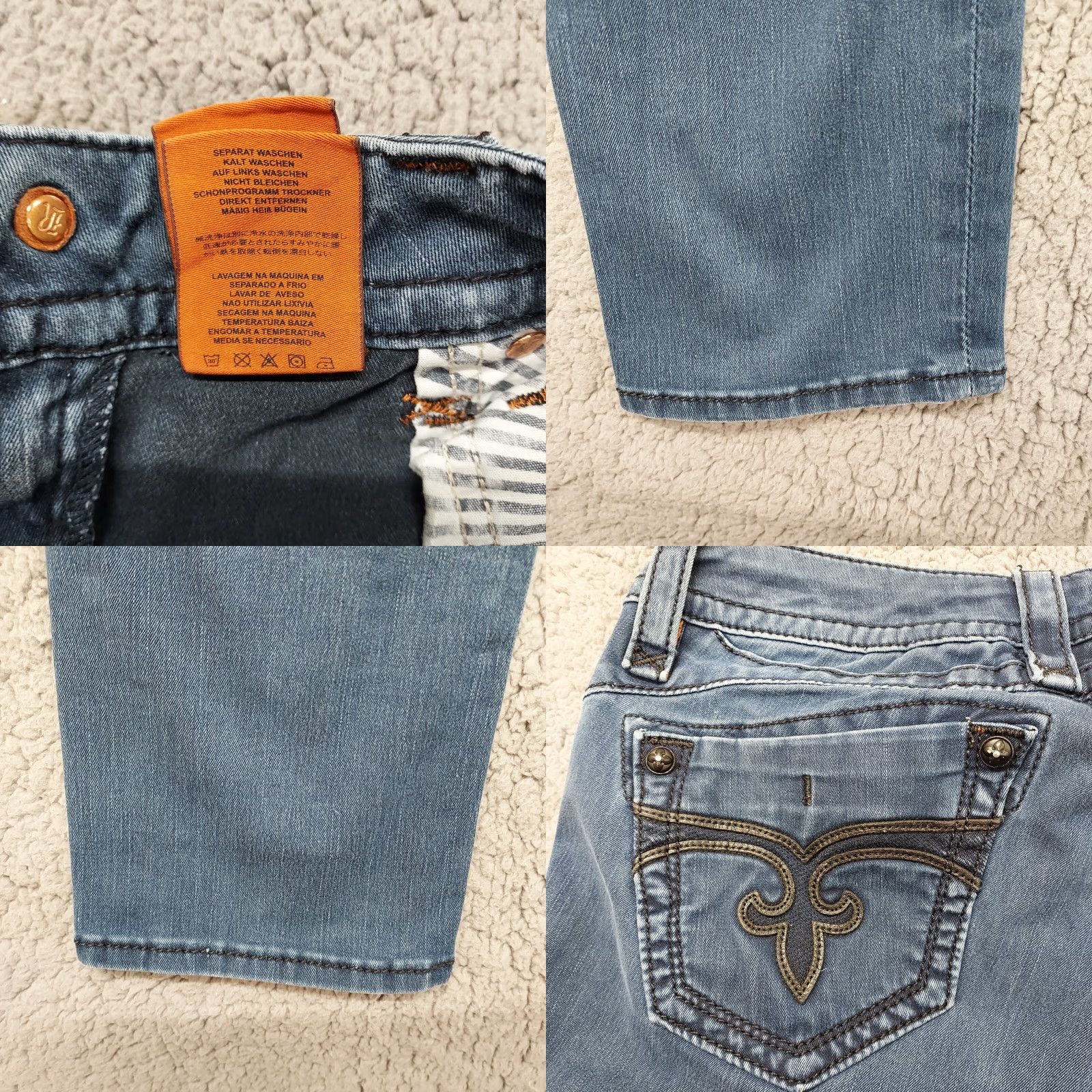 Vintage Rock Revival Adele Jeans Women's 29 x 31 Blue Low Rise Bootcut Medium Wash Denim Size 29" - 10 Thumbnail